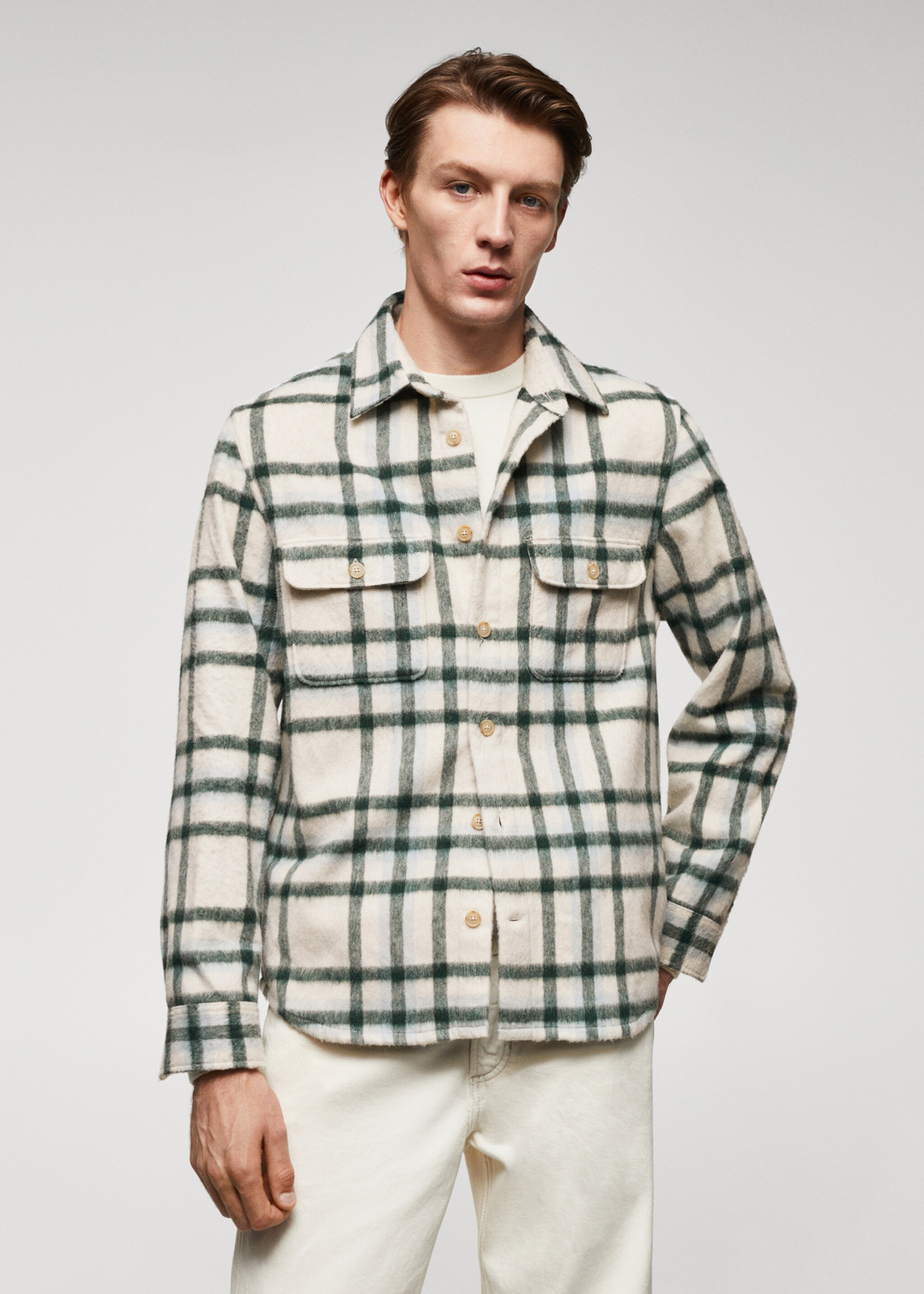 Sobrecamisa lana cuadros - Plano medio