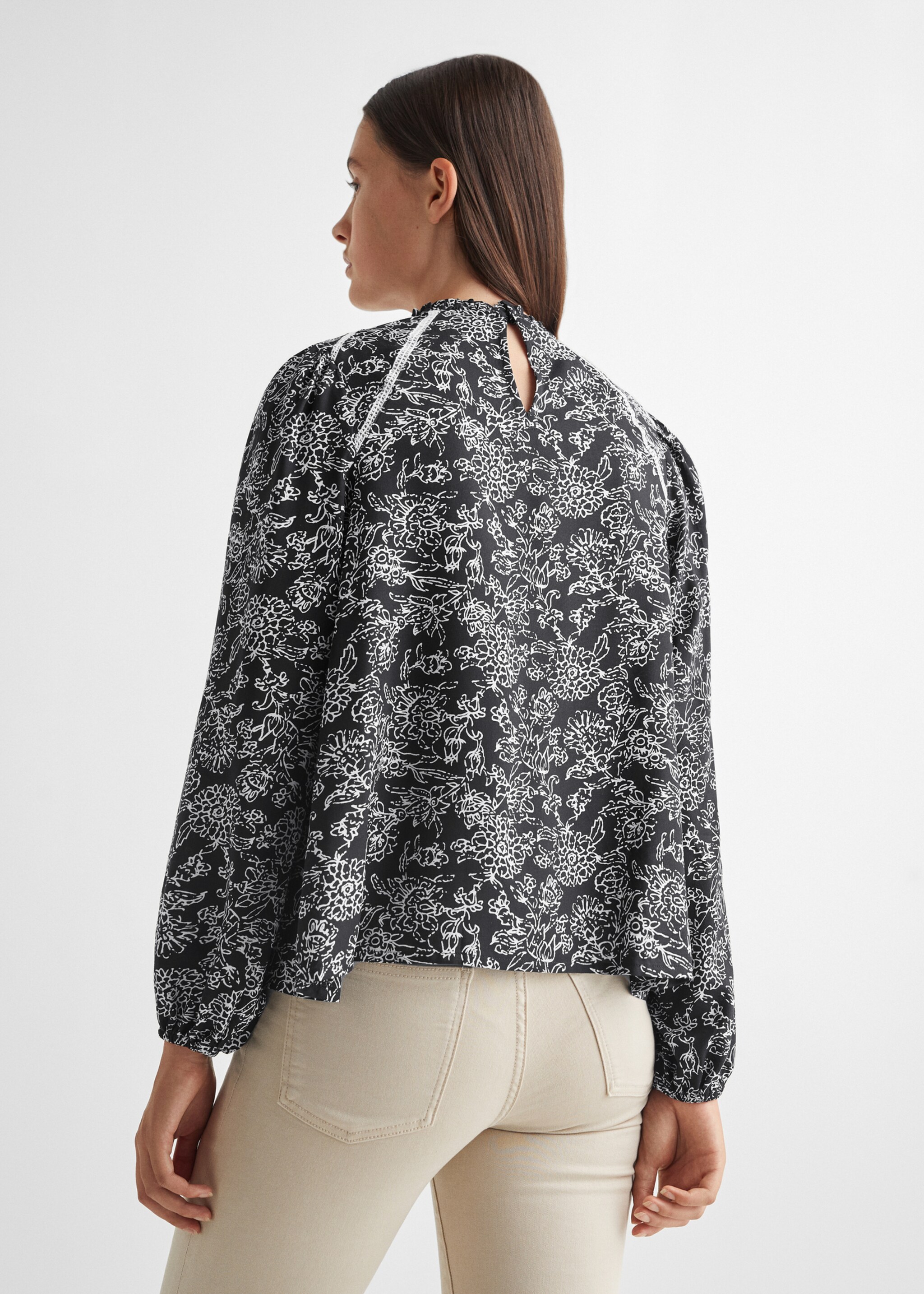 Πουκάμισο εμπριμέ - Πίσω όψη προϊόντος, Μαύρο. Ref: 57087898-00.