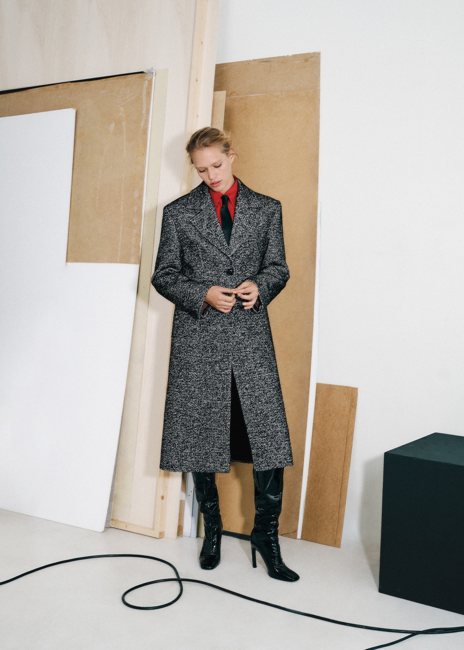 Melierter Wollmantel Damen MANGO OUTLET Deutschland