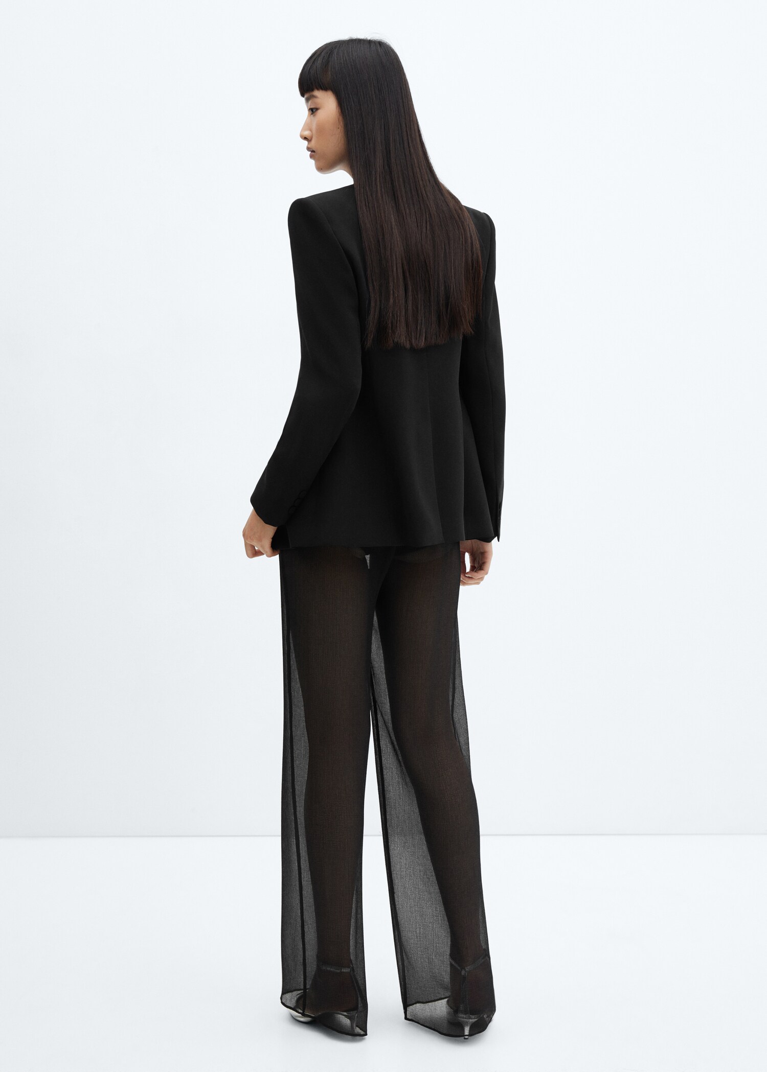 Semi-transparent wideleg trousers - Reverse of the article