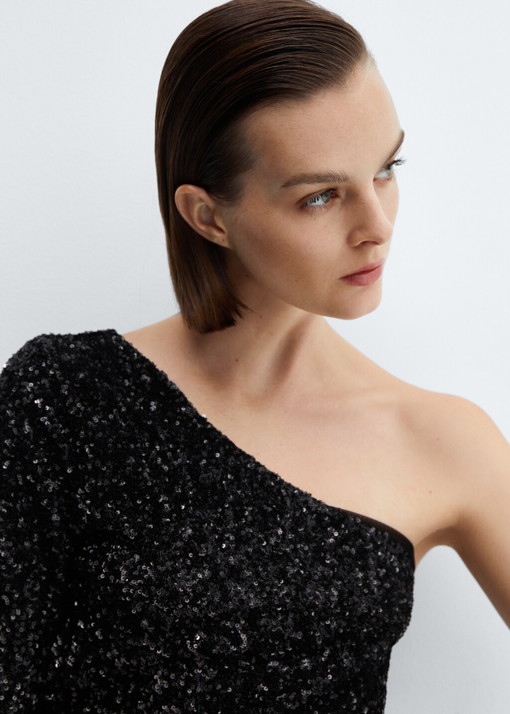 sequin asymmetrical top