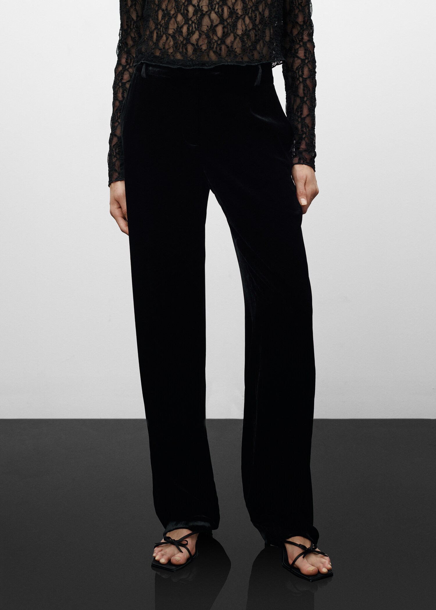Wideleg-Samthose - Mittlere Ansicht
