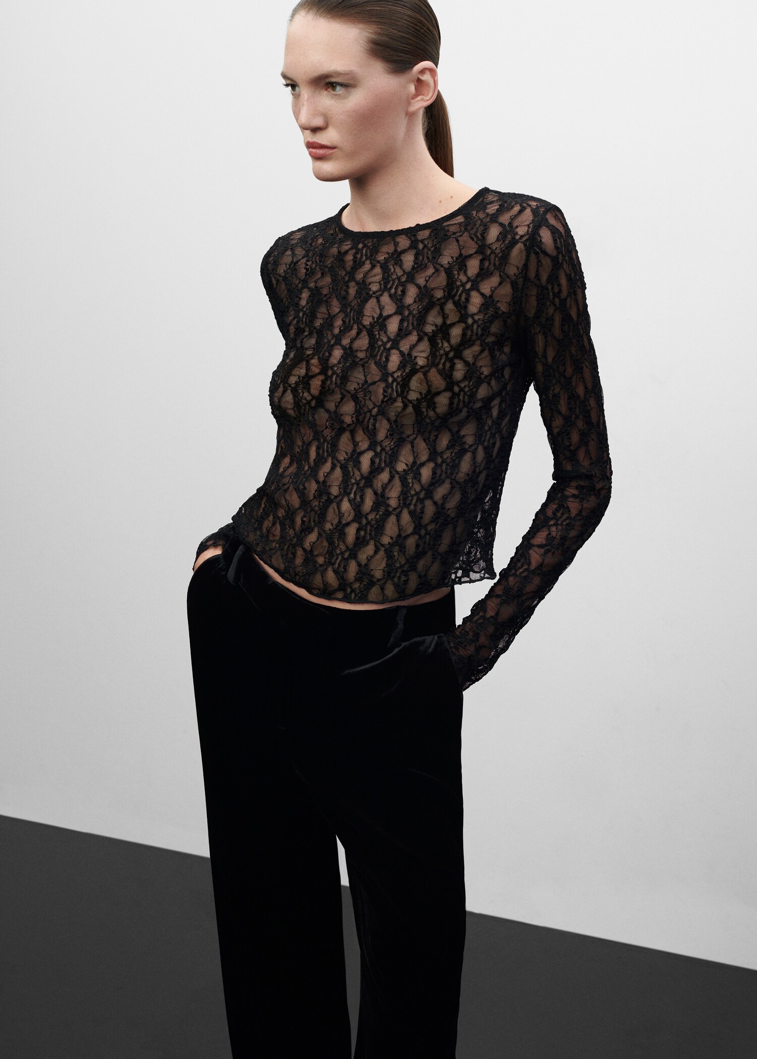 Wideleg-Samthose - Detail des Artikels 1