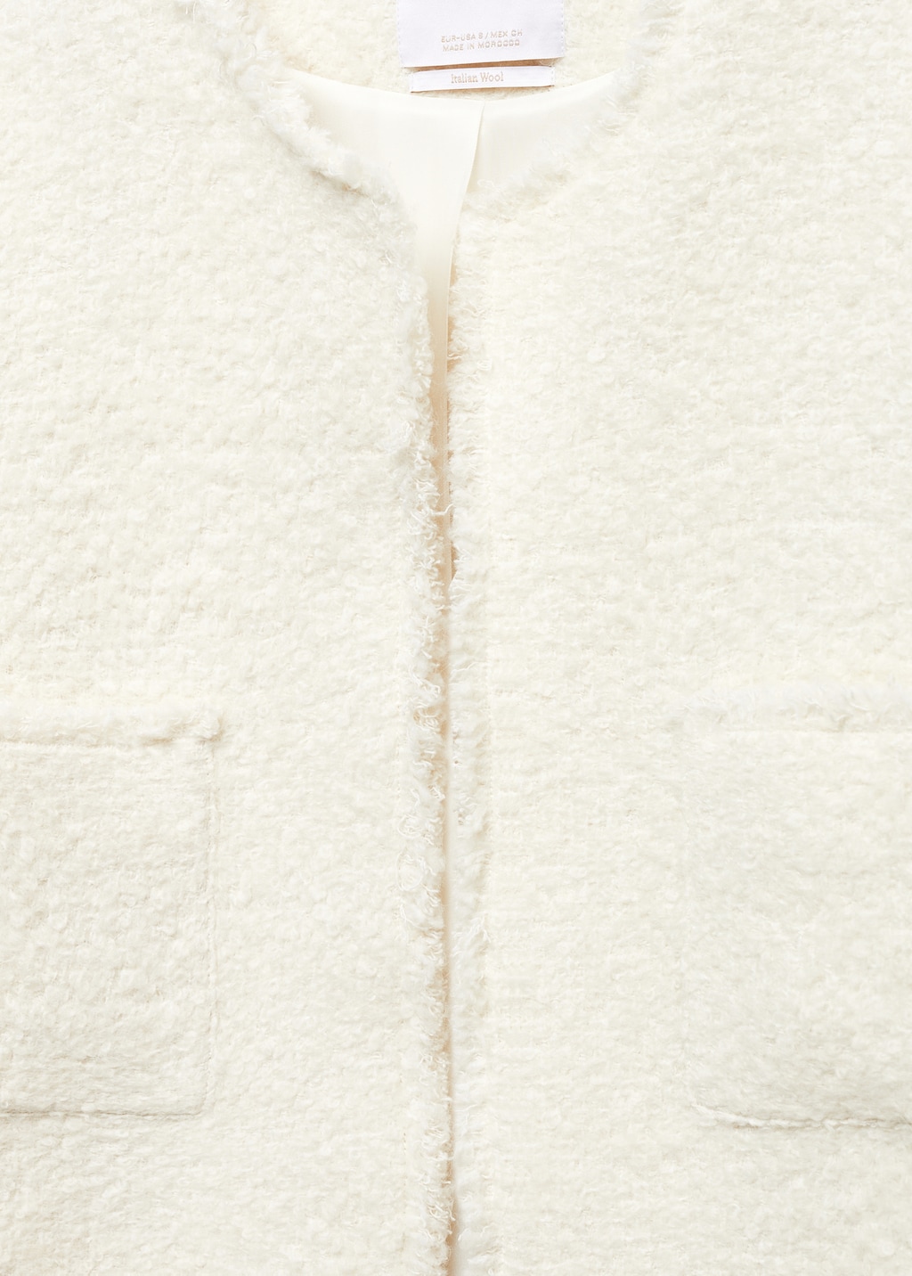 ★ETMON★ Fringe Pocket Tweed Jacket Cream Yellow JK120TFF77 MUSINSA | ETMON Fringe Pocket Tweed Jacket, Cream Yellow