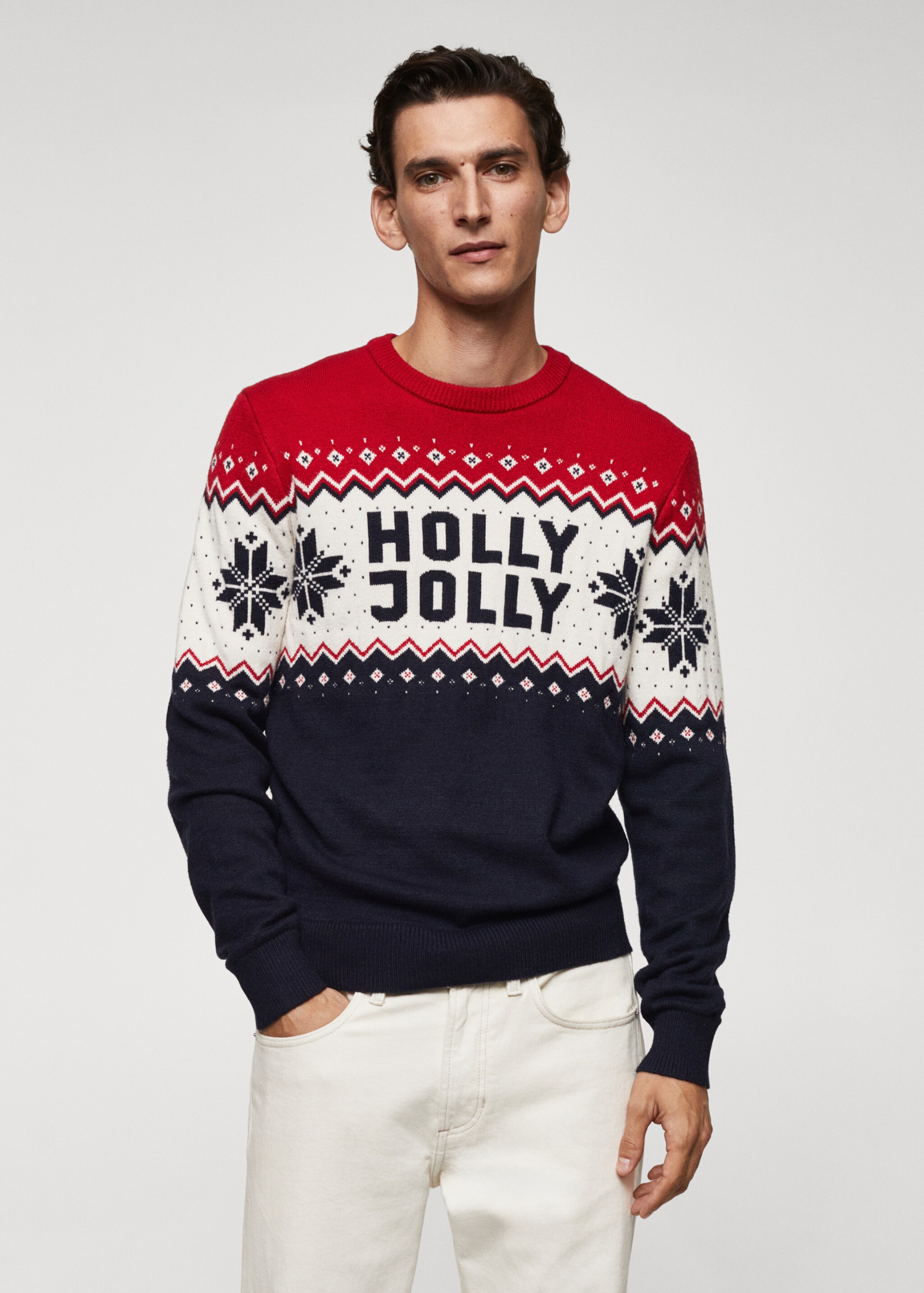Christmas jacquard sweater - Medium plane