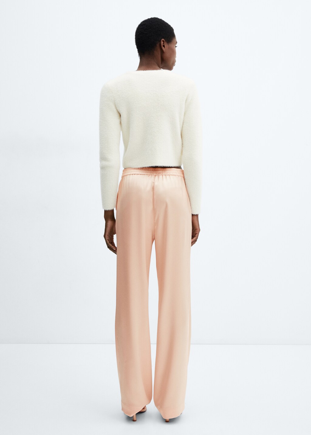 最新人気 Satin trousers USA OUTLET MANGO | Women - waist elastic with パンツ