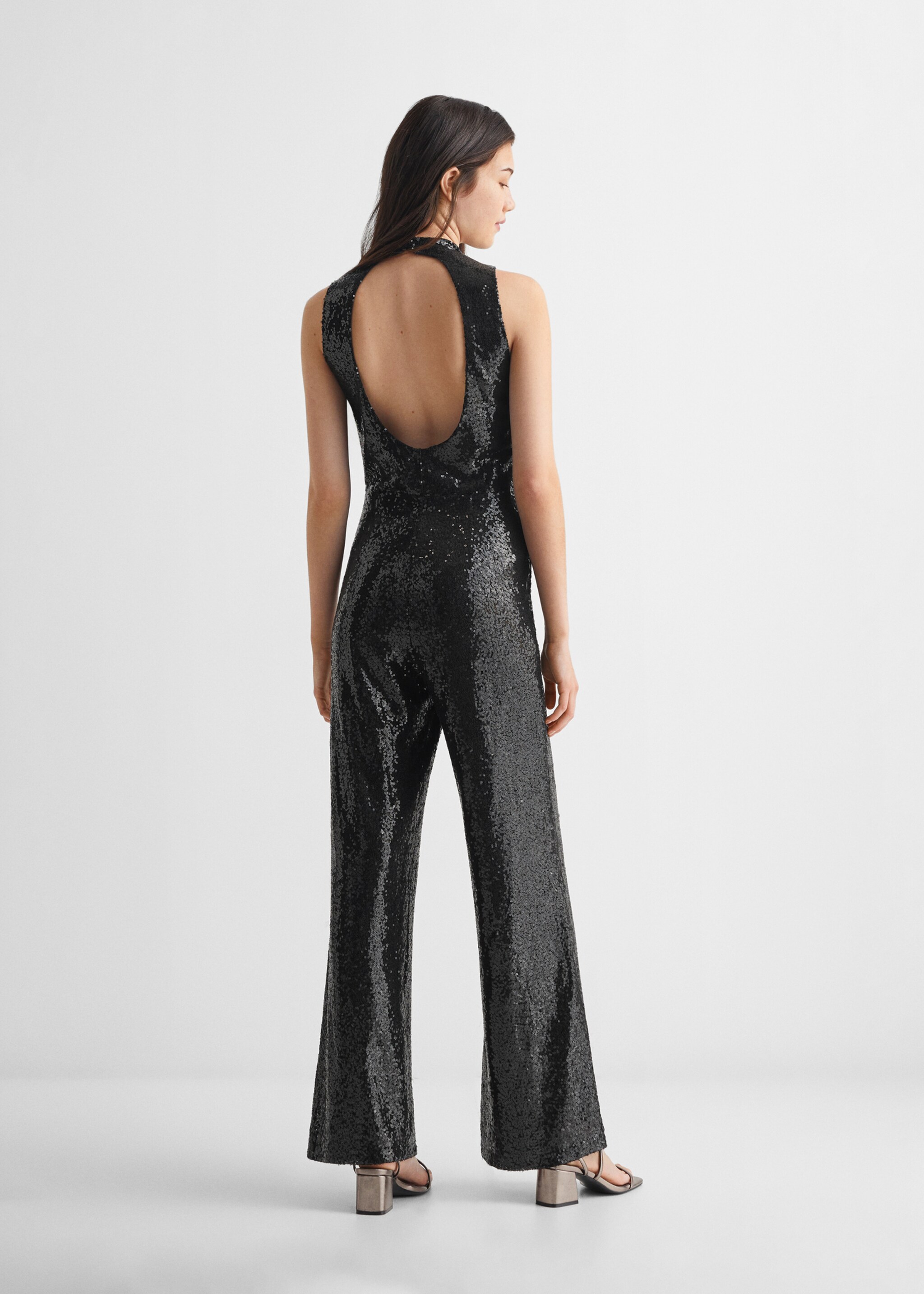 Lange jumpsuit met pailletten - Achterkant van het artikel