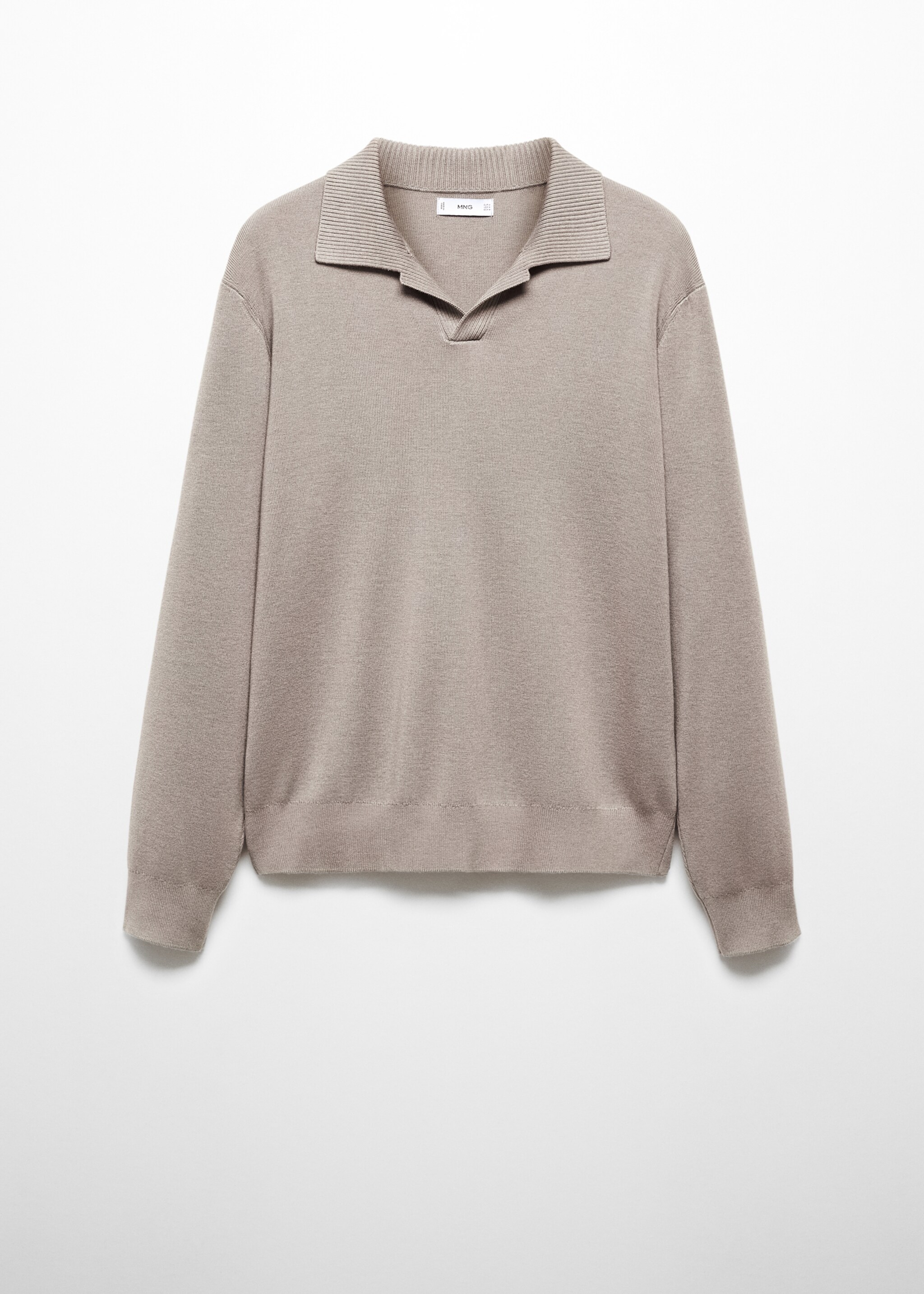 Polo collar wool sweater - Article without model, Sand. Ref: 57089404-00.