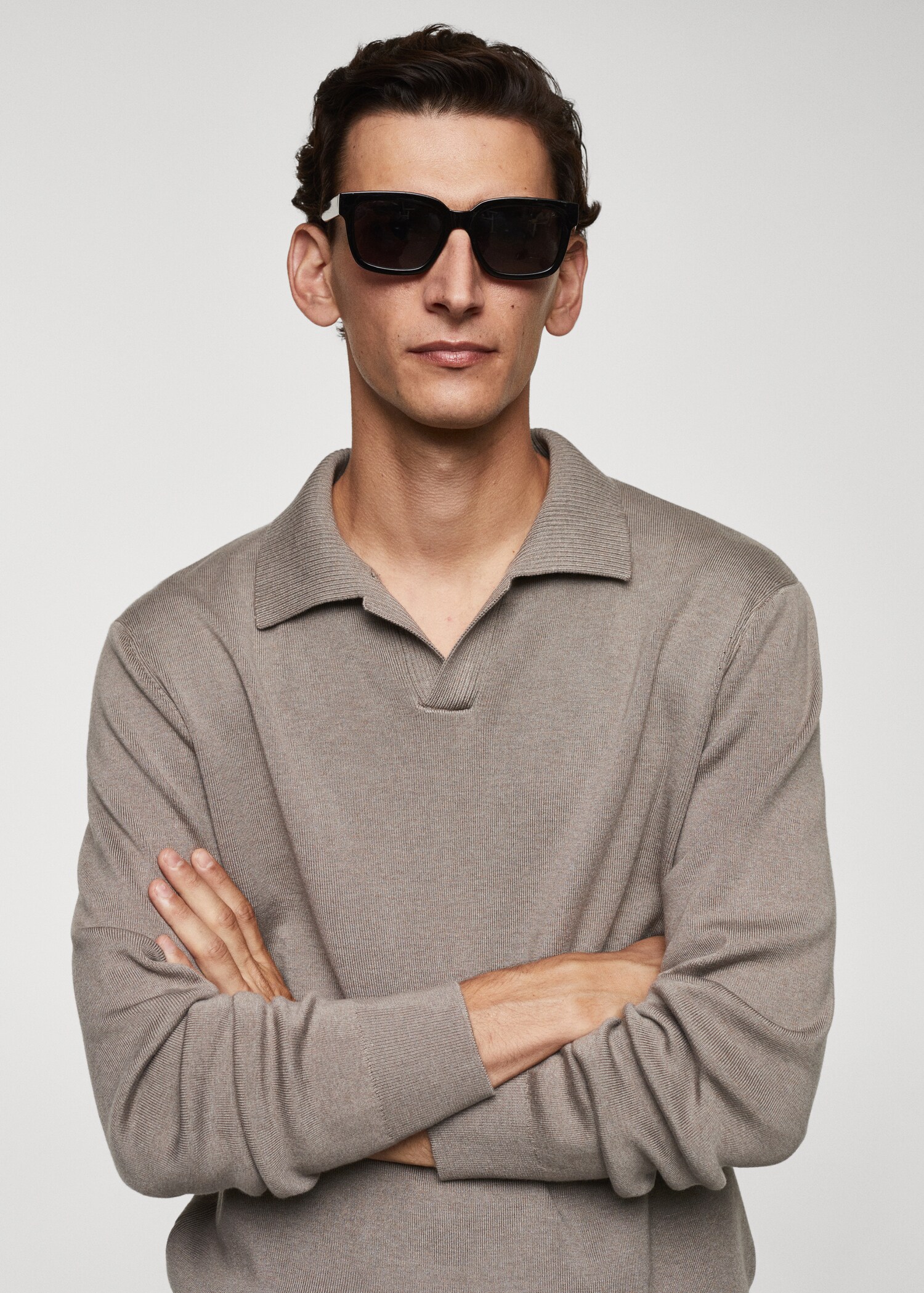 Polo collar wool sweater - Details of the article 1