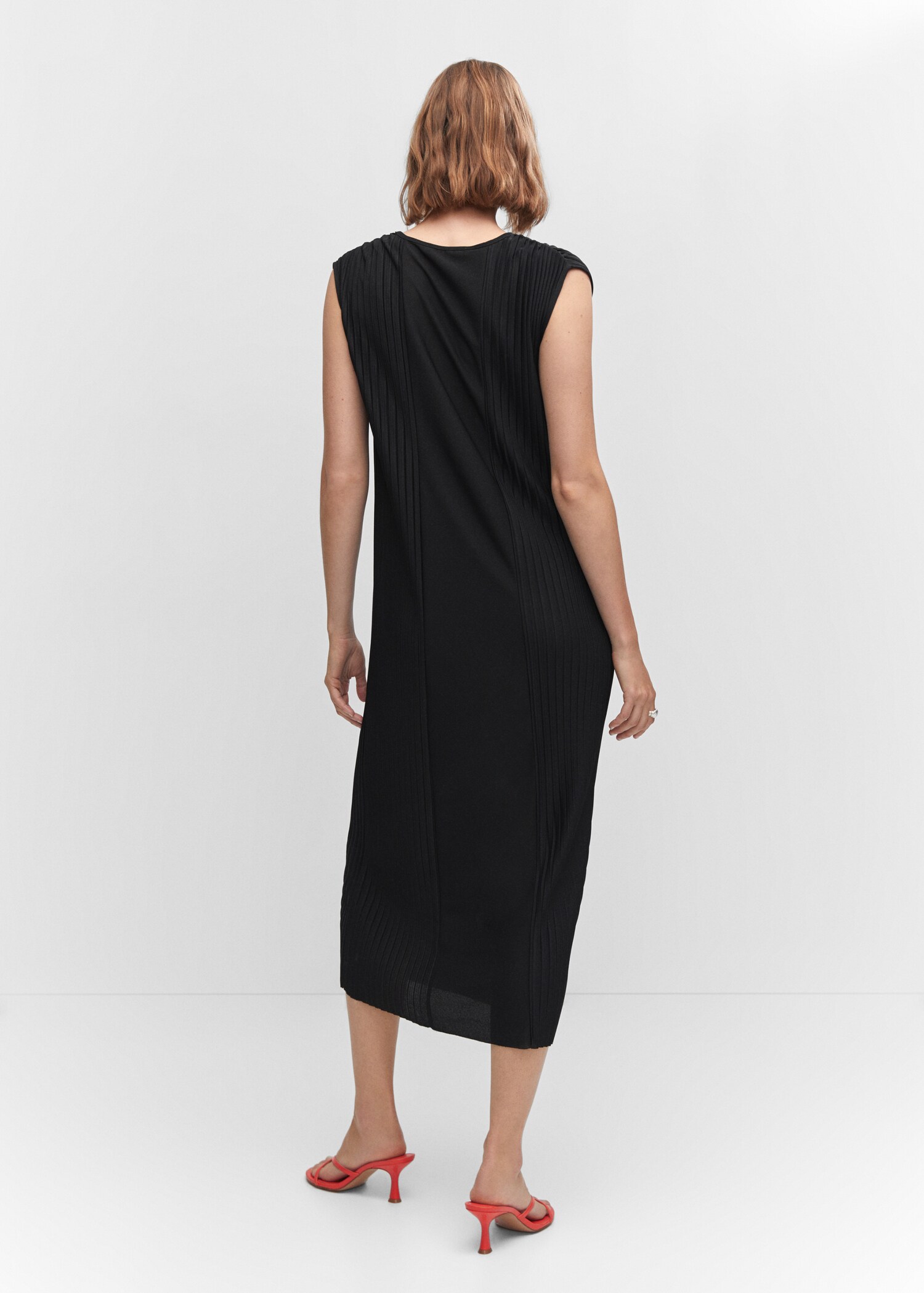 Vestido detalles plisados - Reverso del artículo