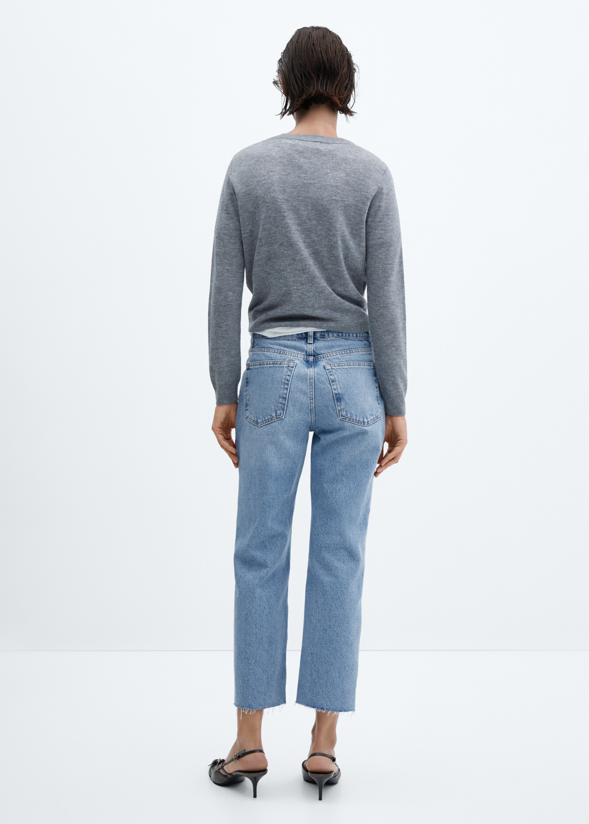 Rovné džíny s vysokým pasem - Zadní strana zboží
