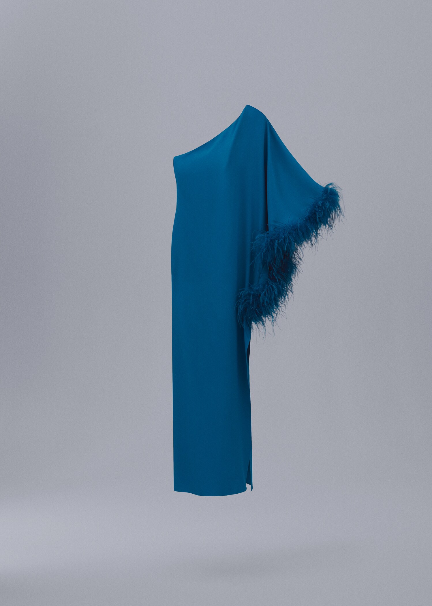 Asymmetric feather satin dress - Article without model