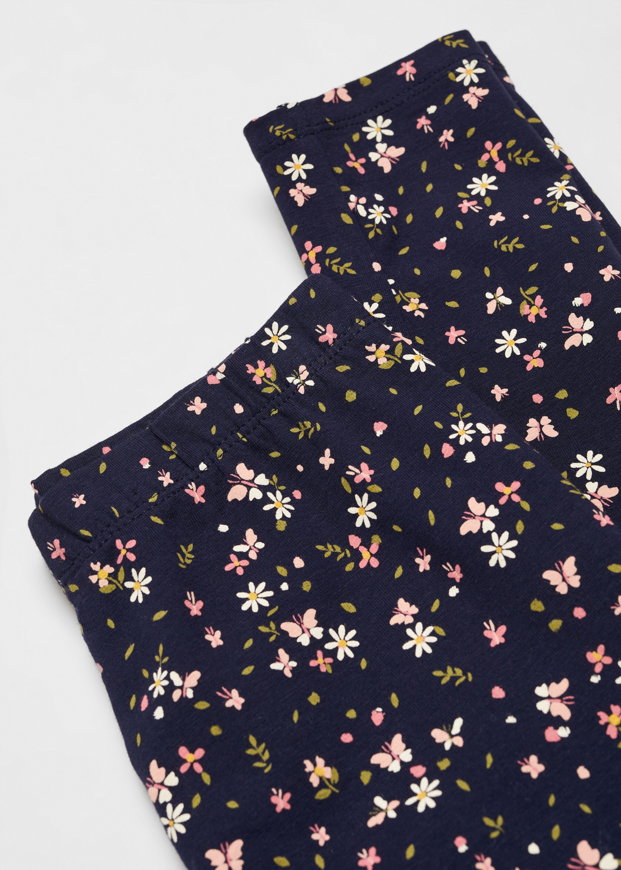 Printed cotton leggings - Details of the article 8, Blue. Ref: 57092520-00.