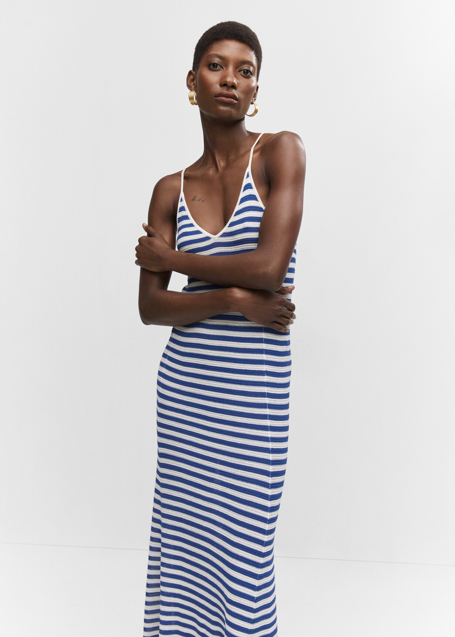 Striped sweater dress - Medium plane
