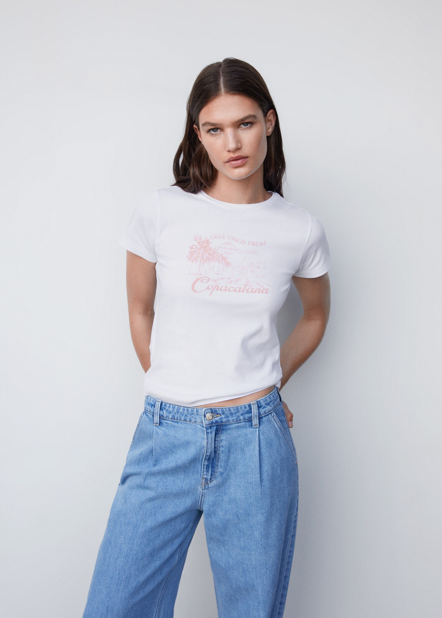 Camisa algodón estampada - Plano medio