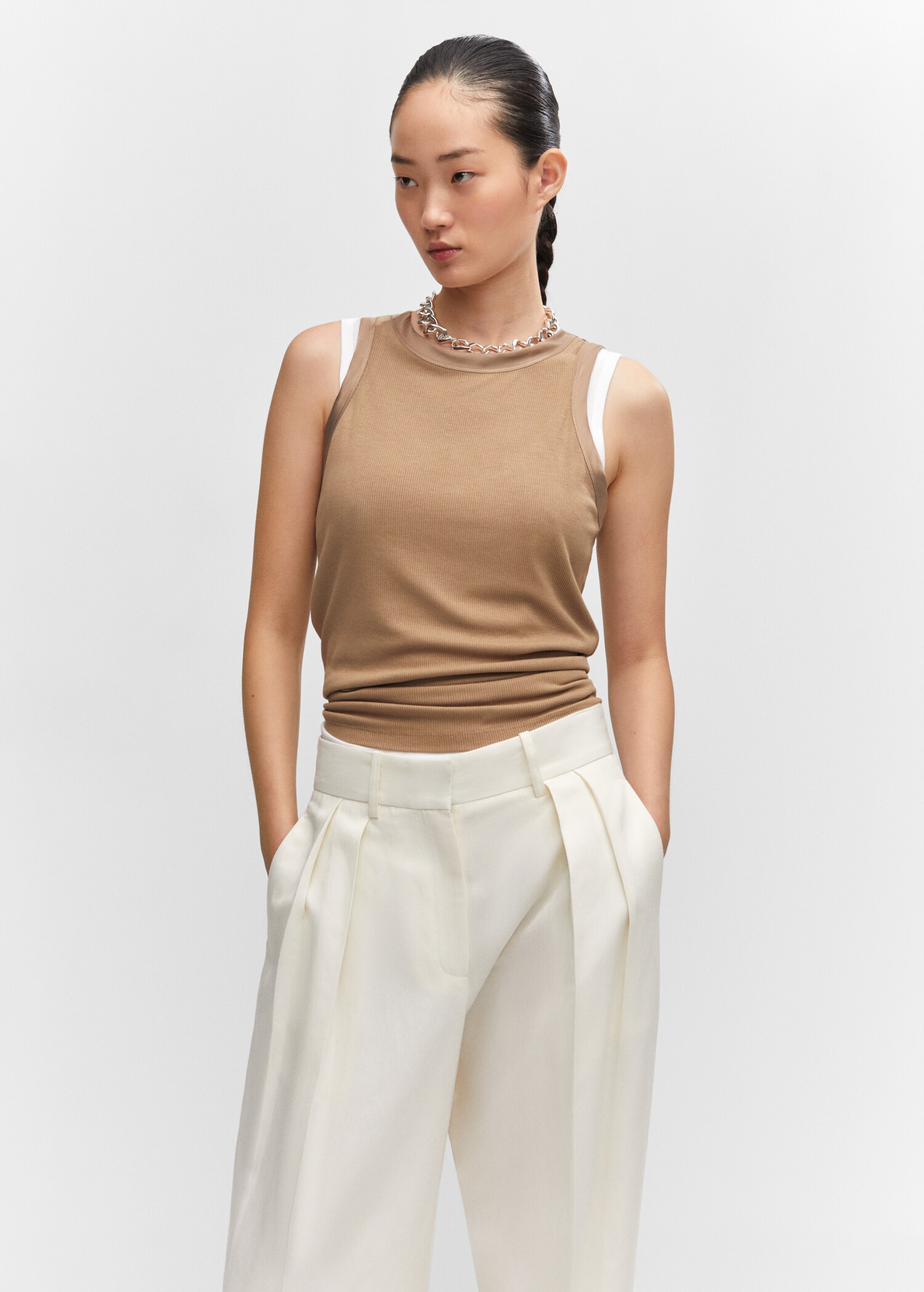 Wide-leg pleated pants - Details of the article 1