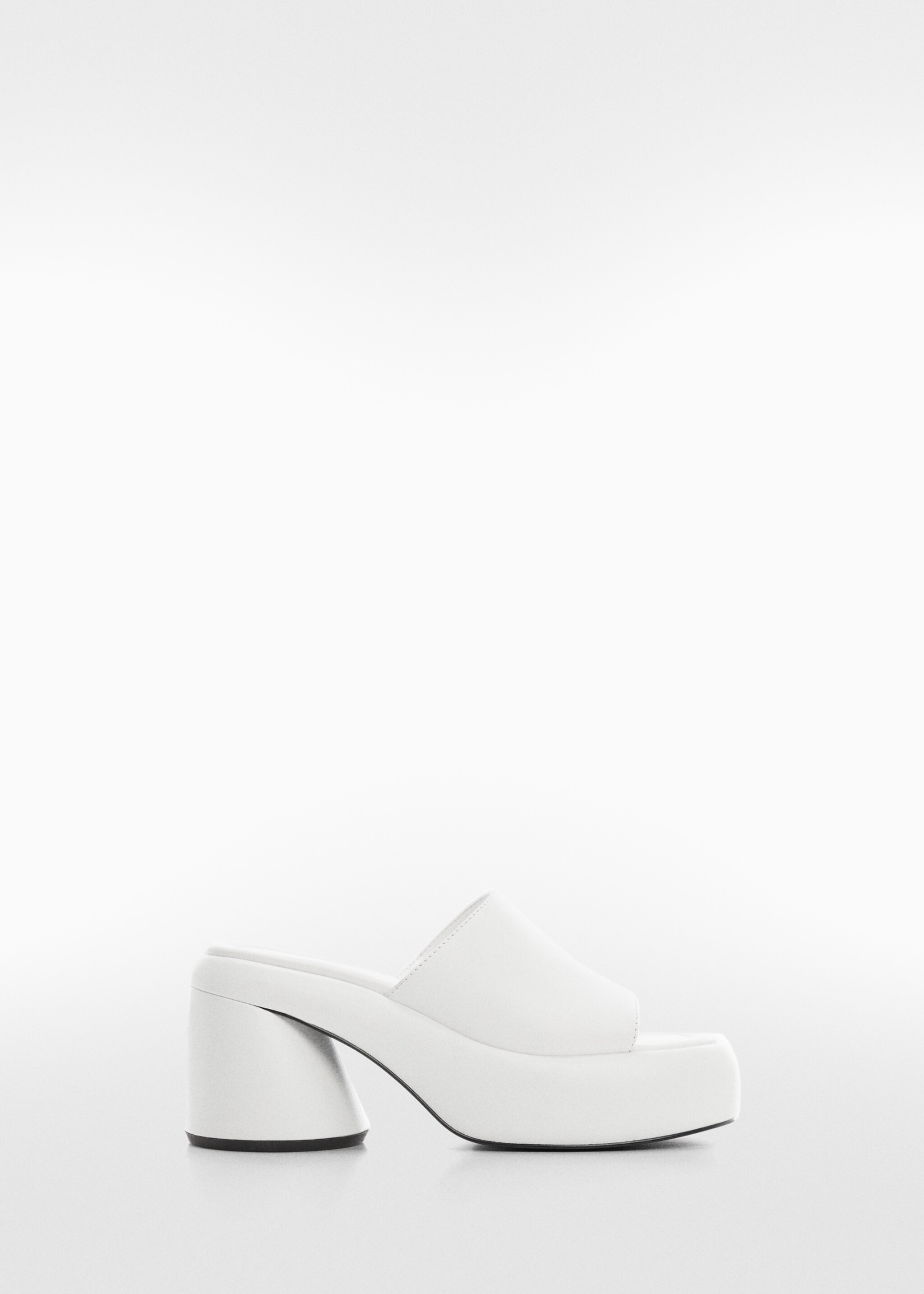 Leather block-heel sandals - Article without model, White. Ref: 57093253-00.
