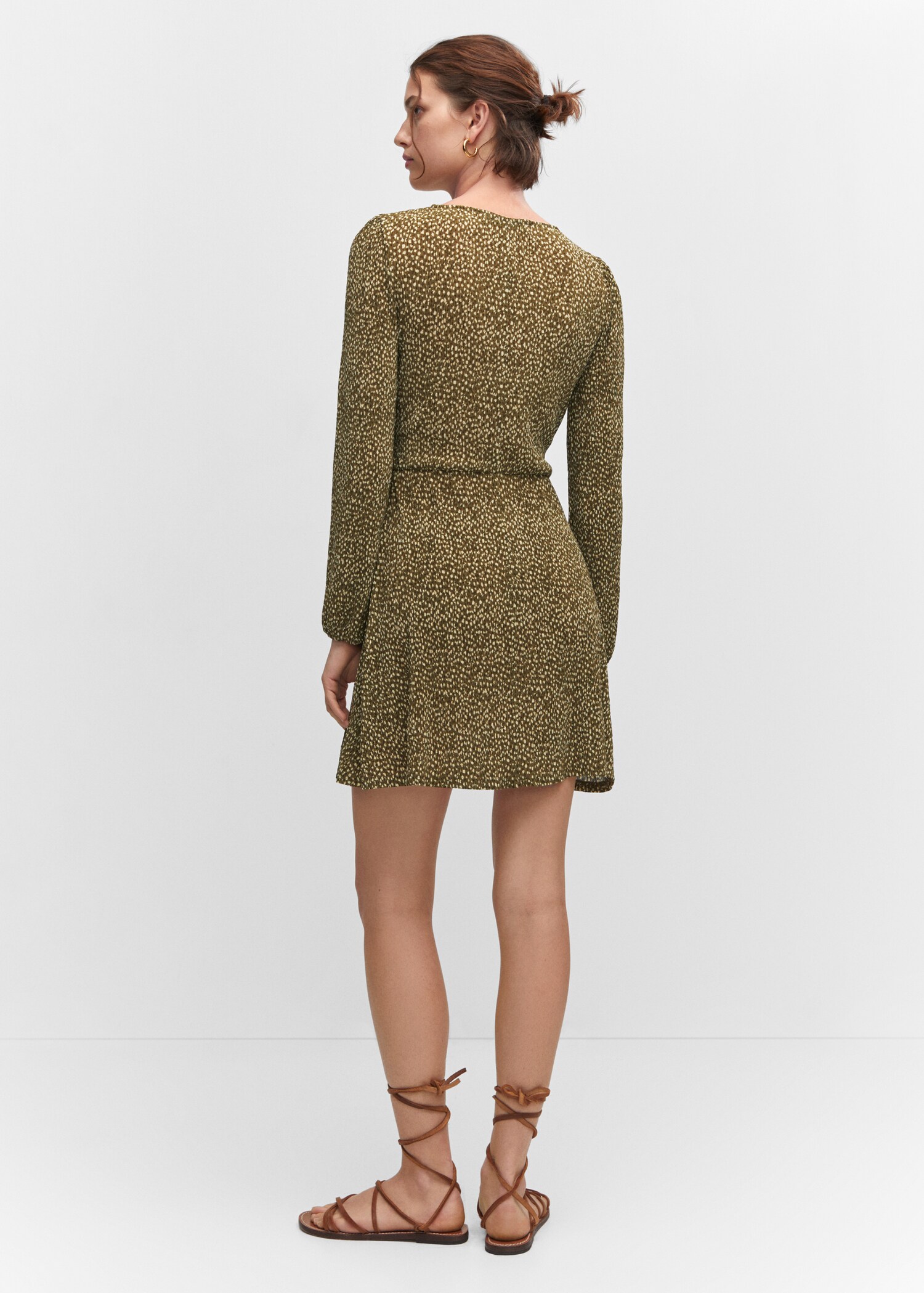 Short printed dress with knot detail - Reverse of the article