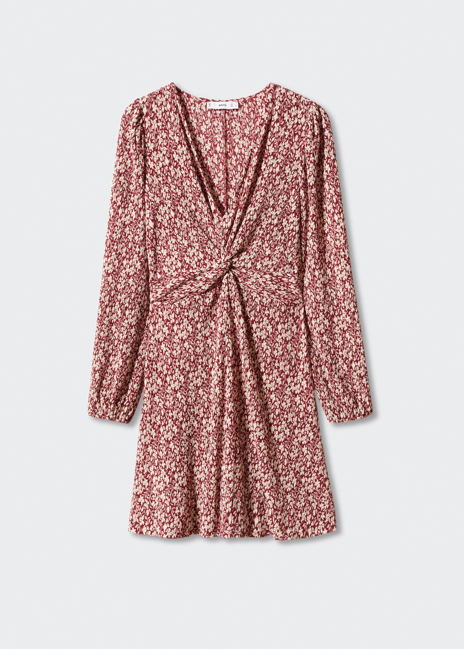 Short printed dress with knot detail - Article without model