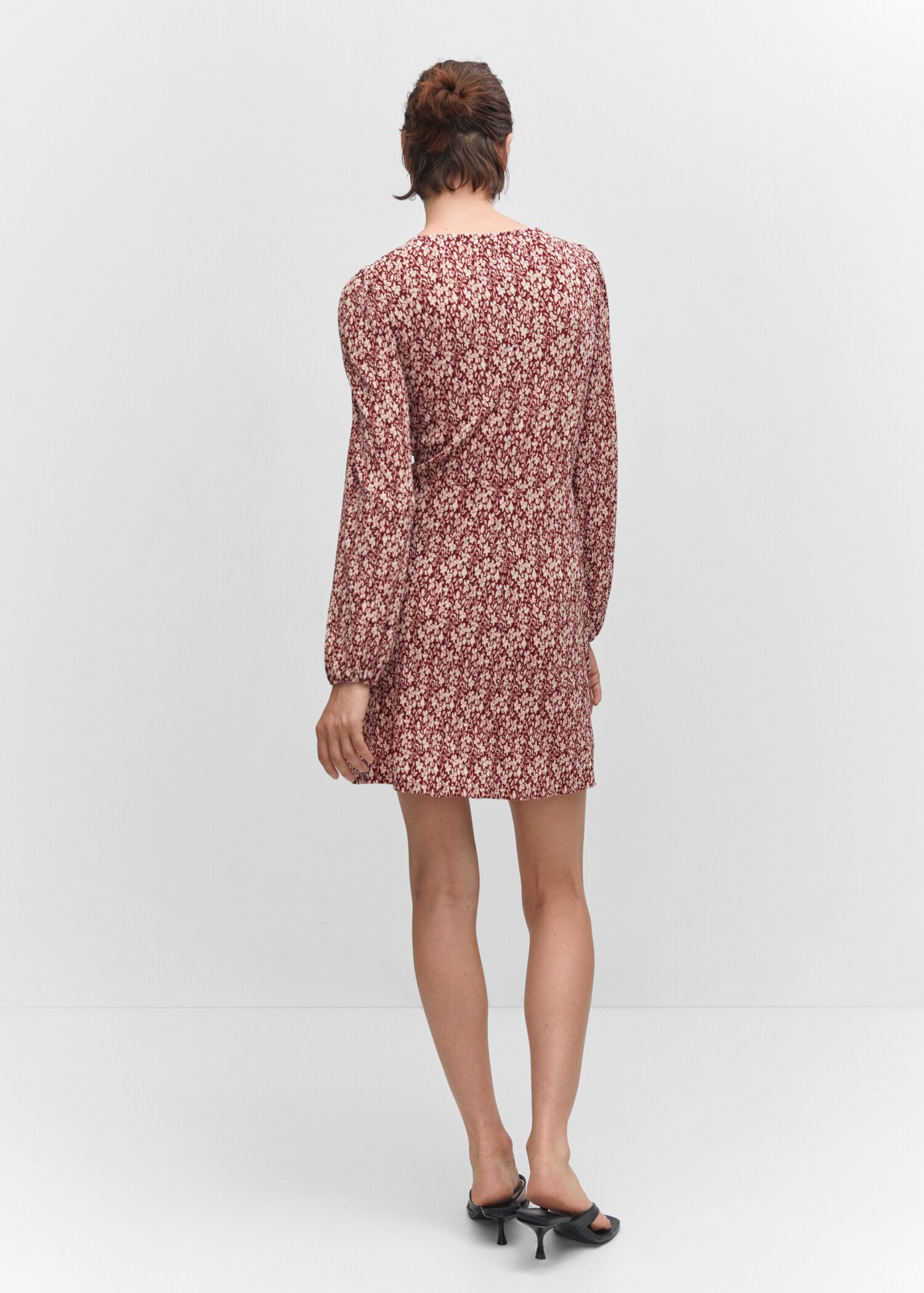 Short printed dress with knot detail - Reverse of the article