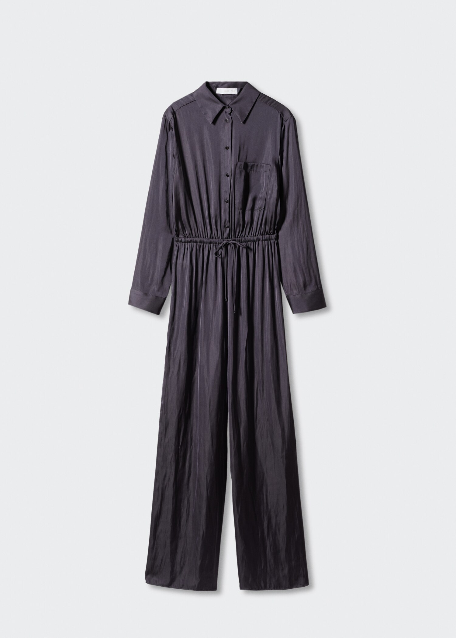 Long satin shirt jumpsuit - Article without model