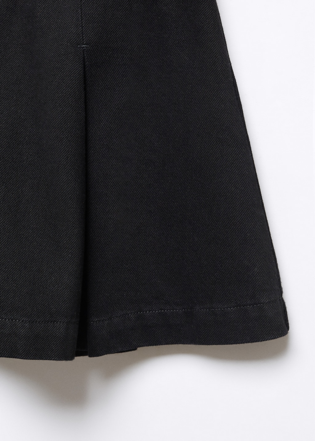 Pleated denim mini skirt