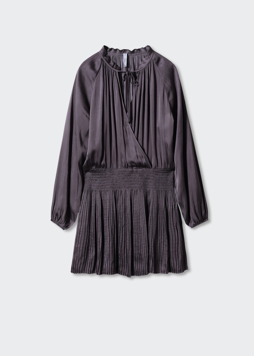 Pleated satin dress h&m store