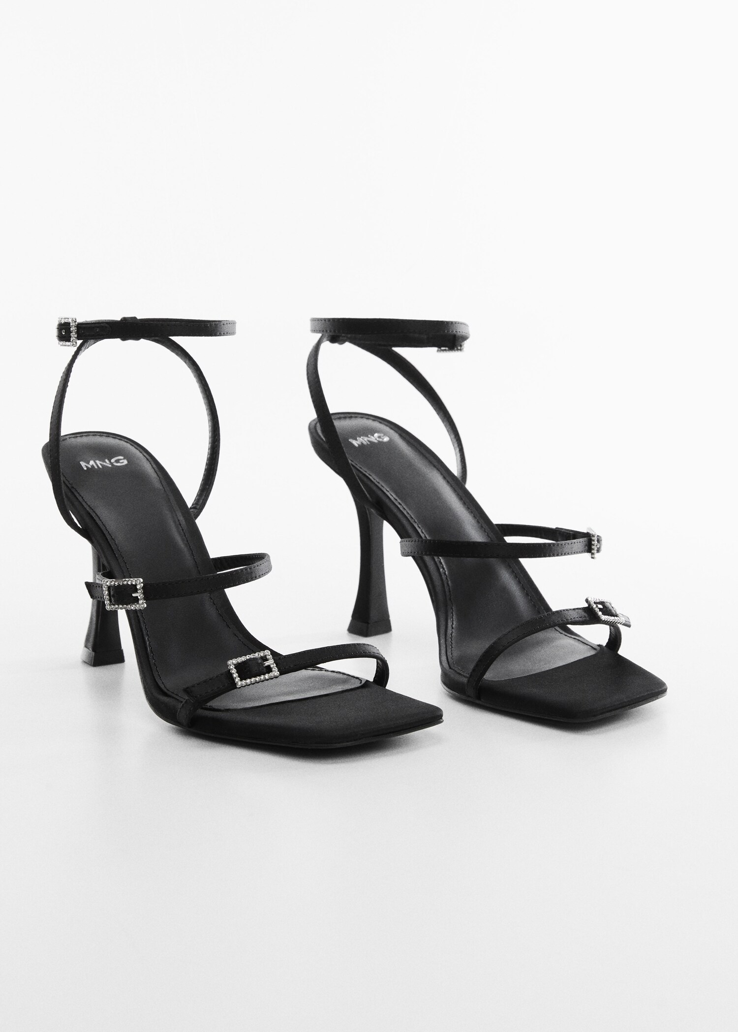 Sandals with rhinestone buckle detail - Medium plane
