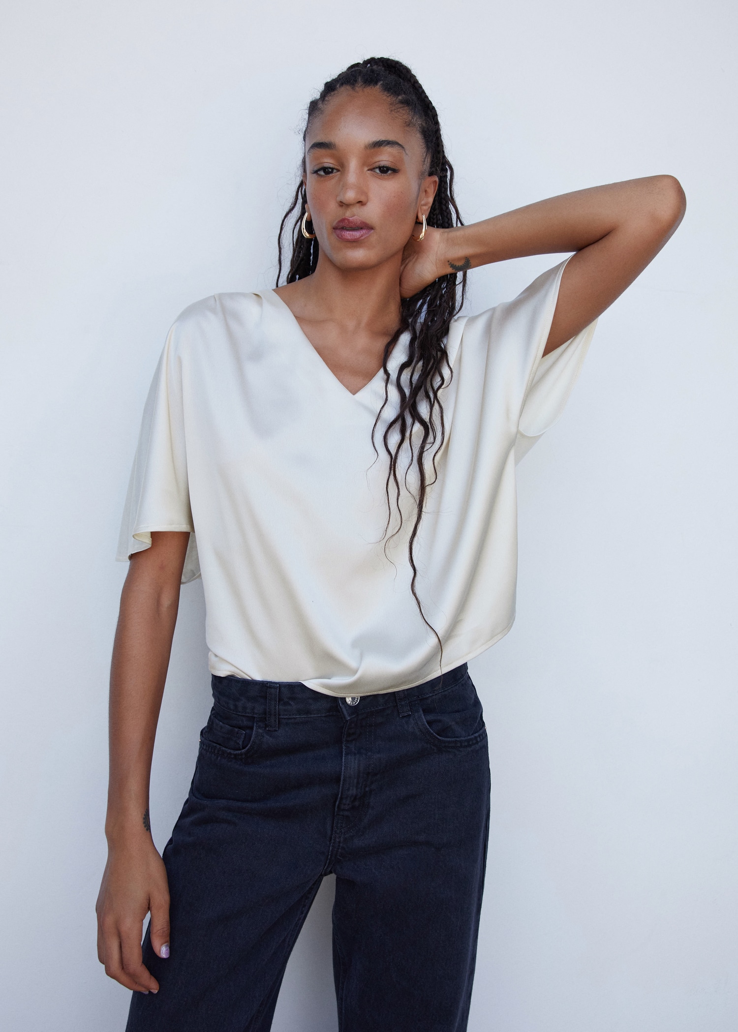 Blusa Blanca Mango Outlet Mango Outlet Outlet Camisas Mujer Camisa