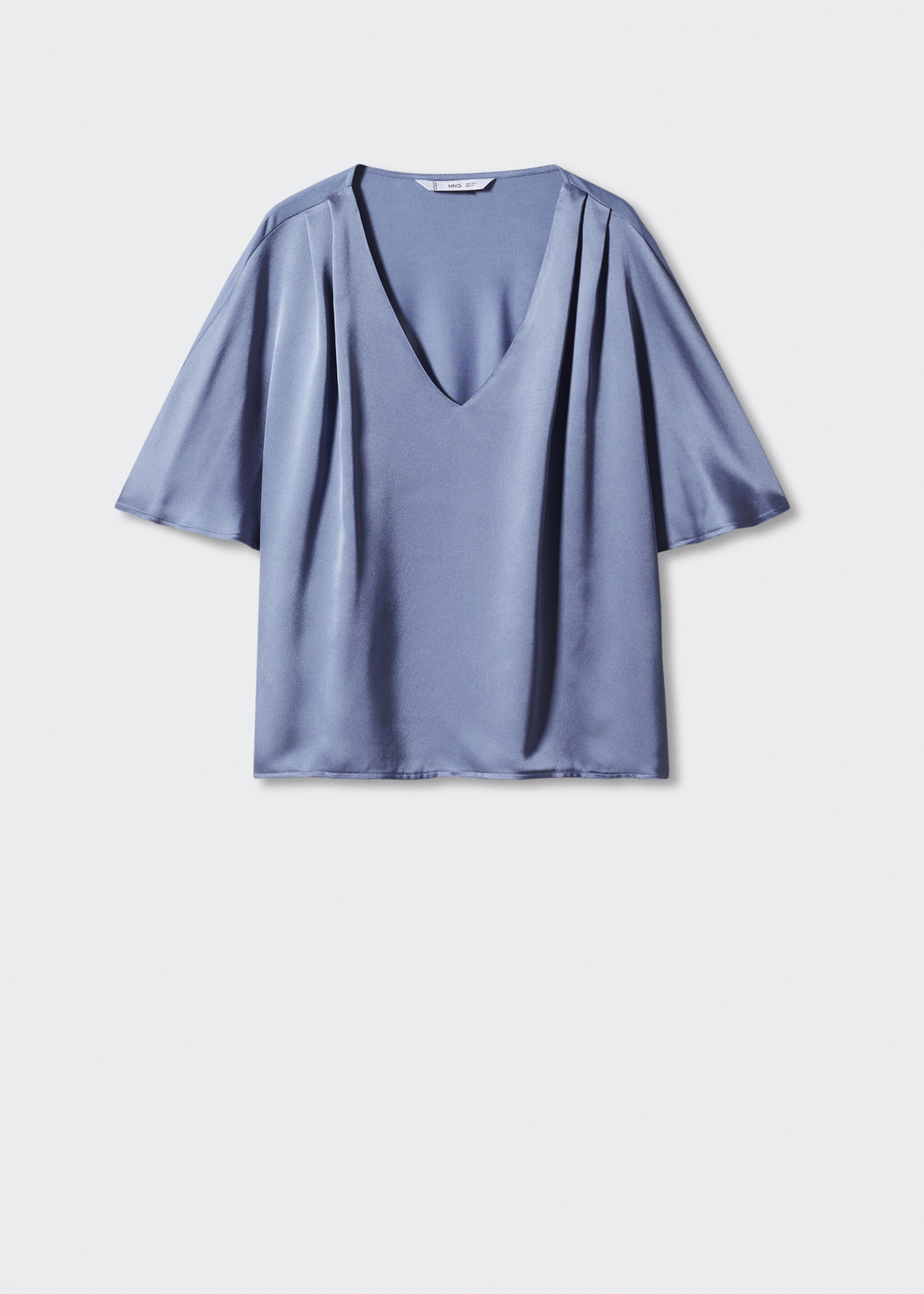 Short-sleeved satin blouse - Article without model