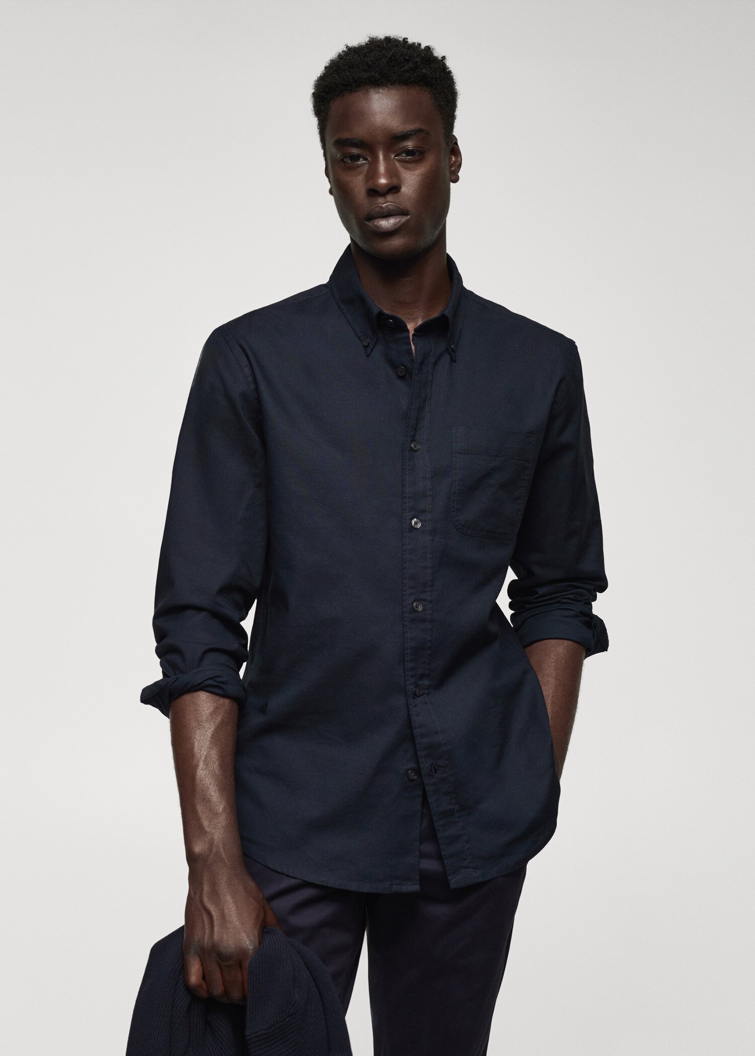 Regular fit Oxford cotton shirt - Medium plane