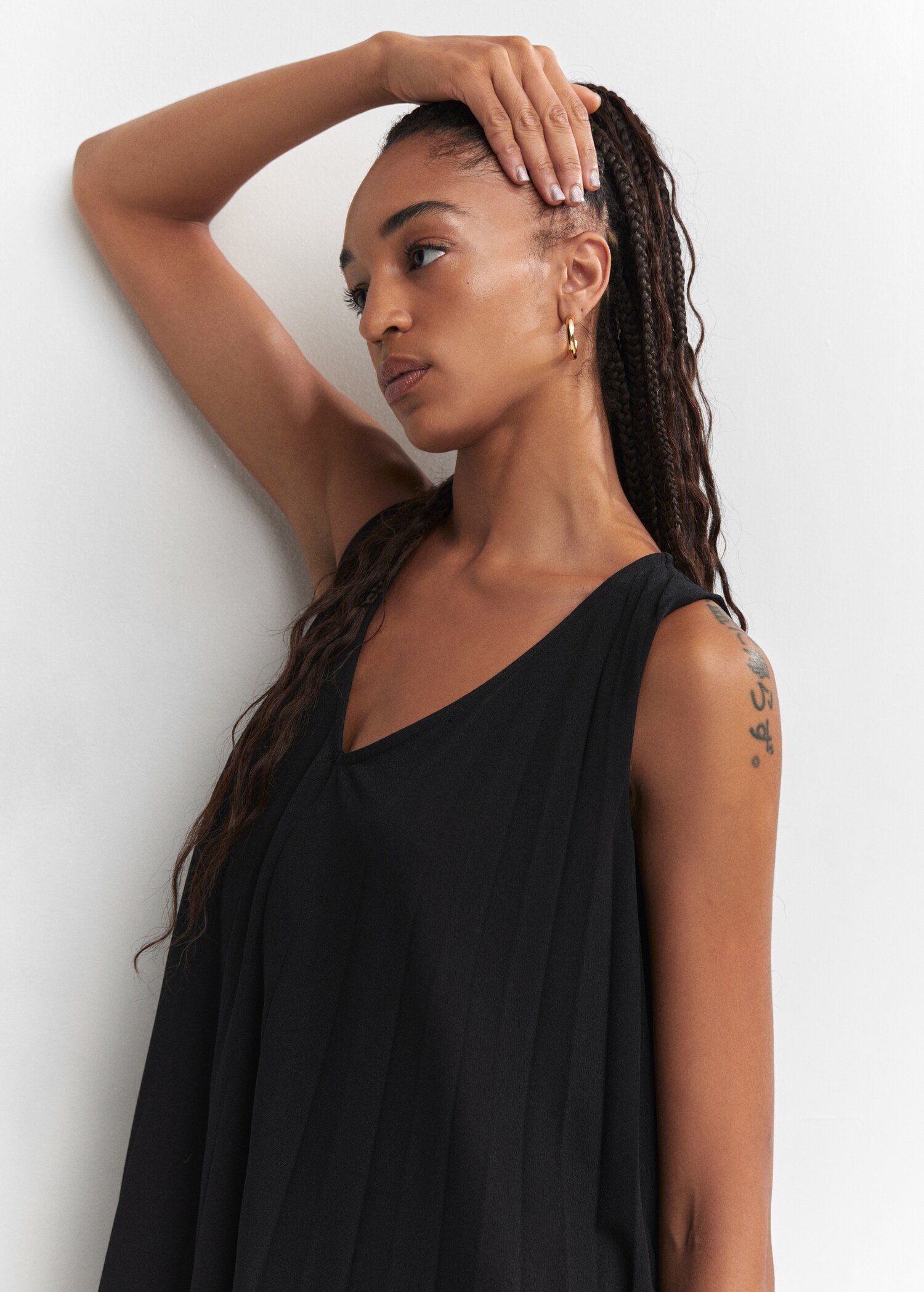 Pleated midi dress - Details of the article 1