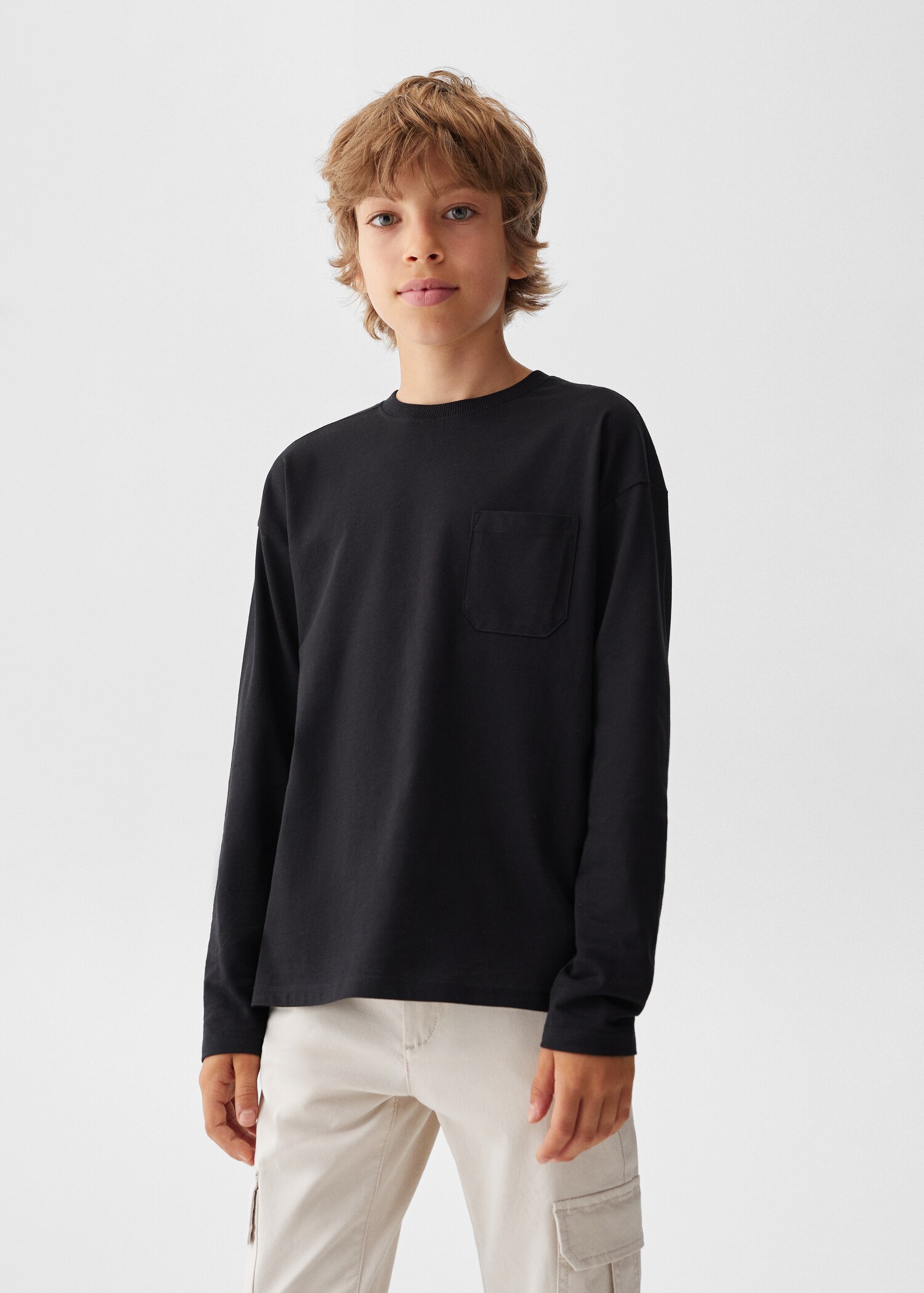 Long sleeve cotton t-shirt - Medium plane