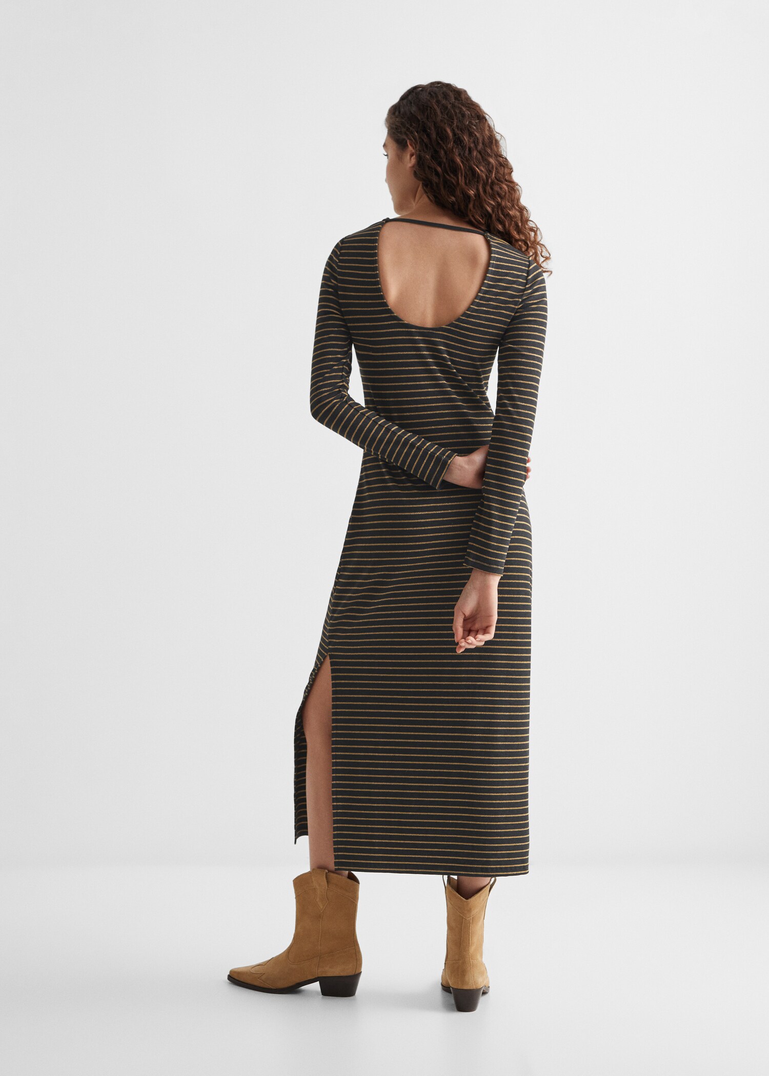 Vestido rayas abertura - Reverso del artículo