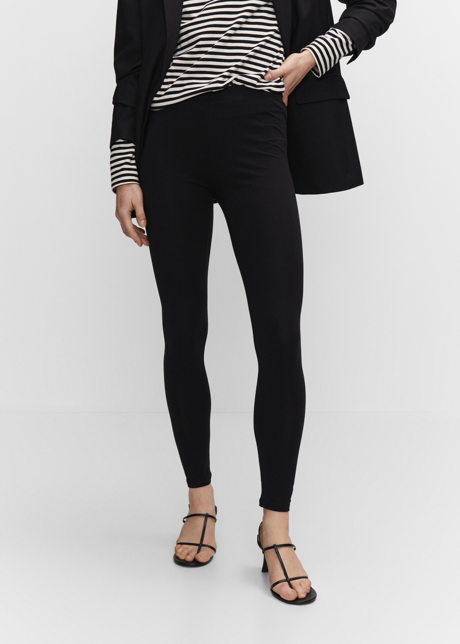 Leggings di cotone vita alta - Piano medio
