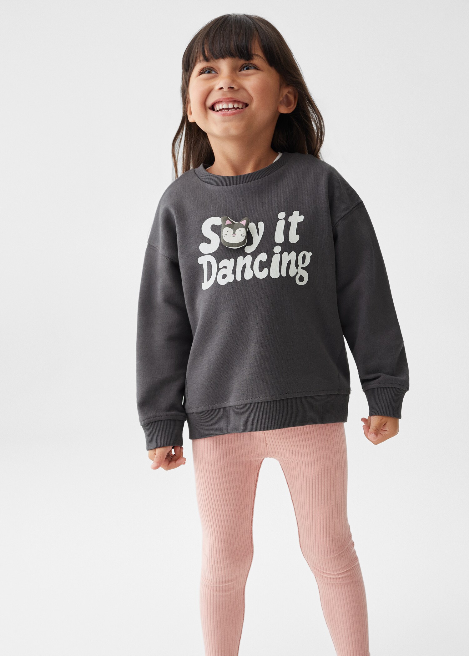 Gemustertes Baumwoll-Sweatshirt - Mittlere Ansicht