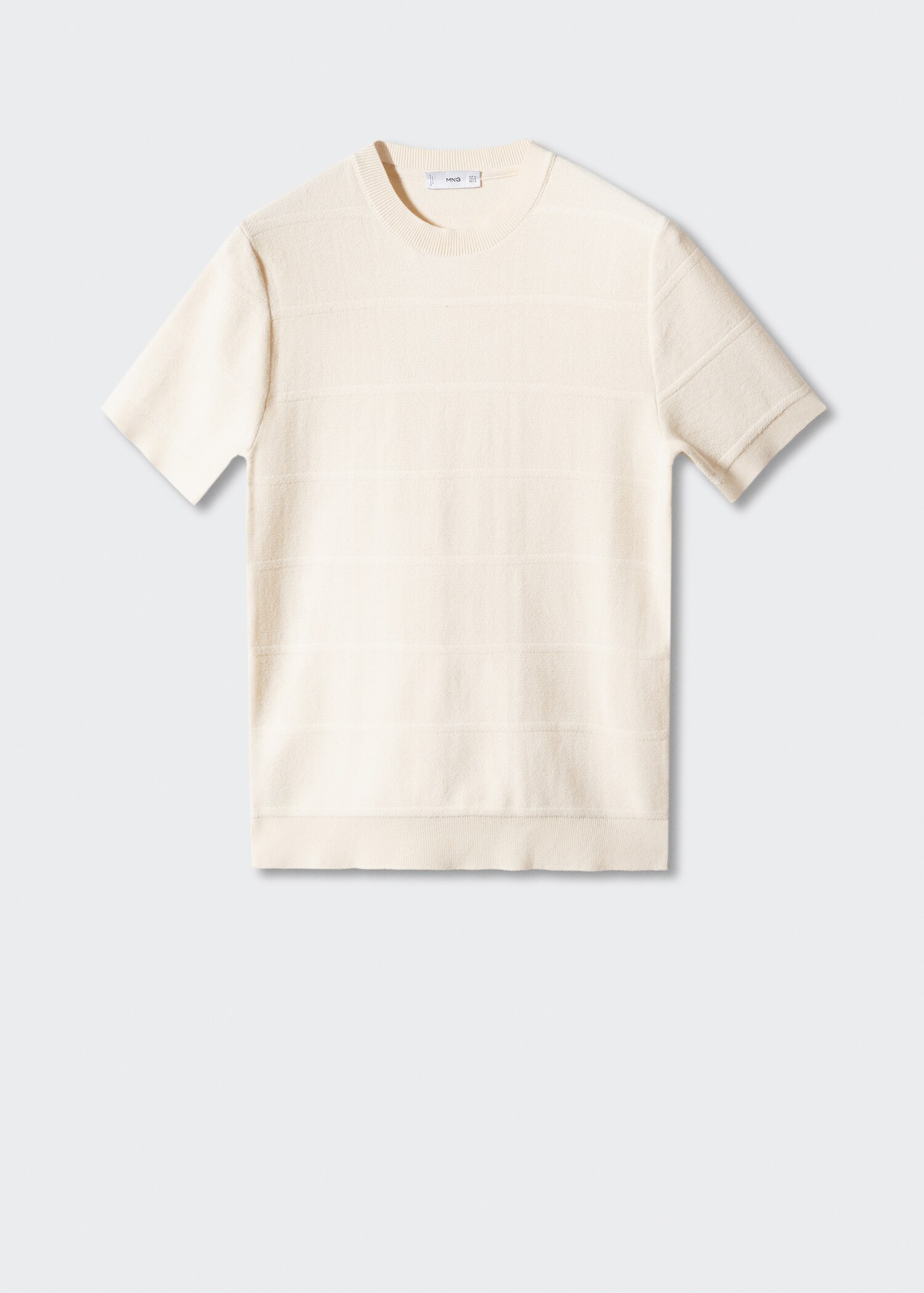T-shirt maglia cotone texture righe - Articolo senza modello