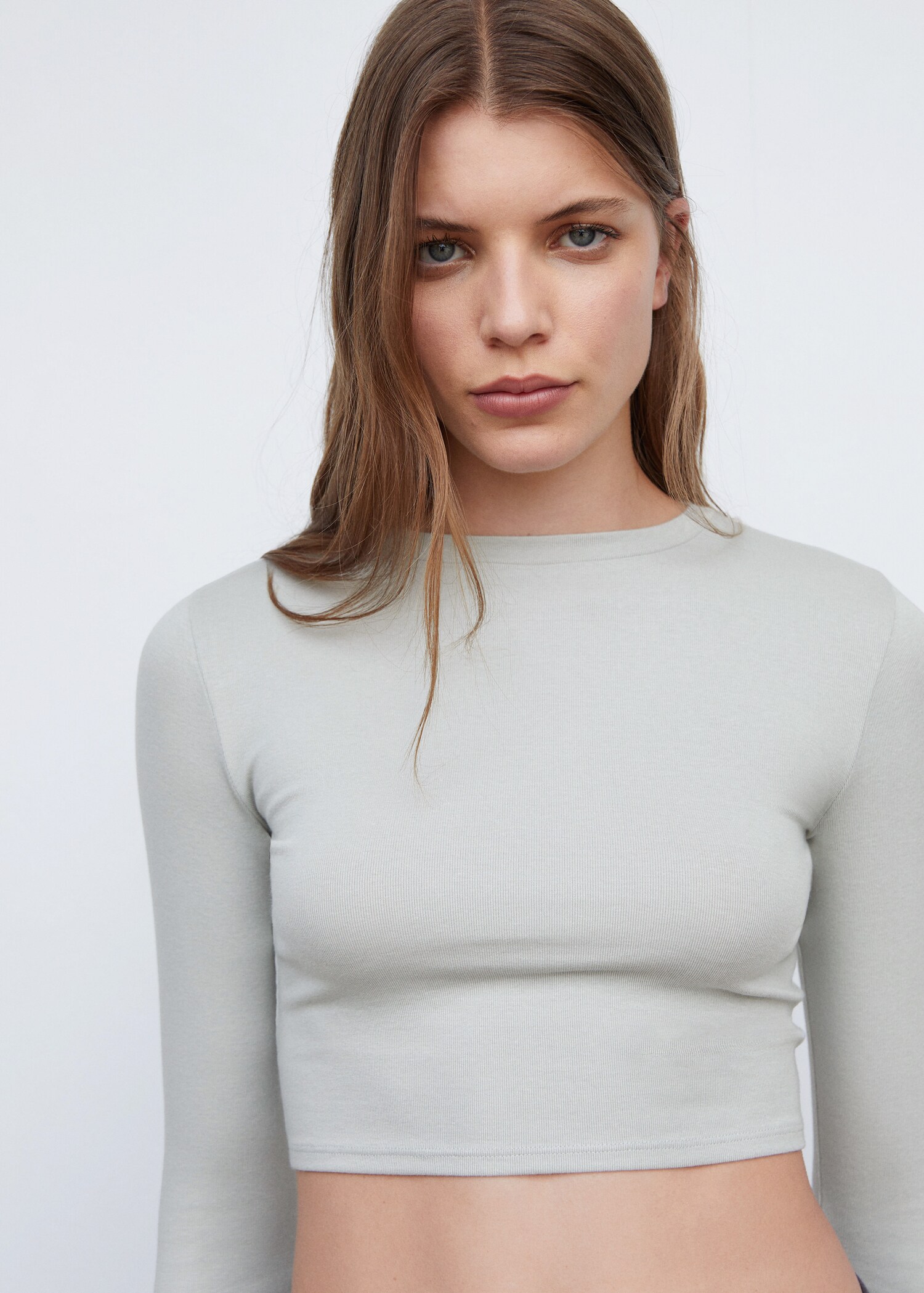Cropped modal t-shirt - Details of the article 1
