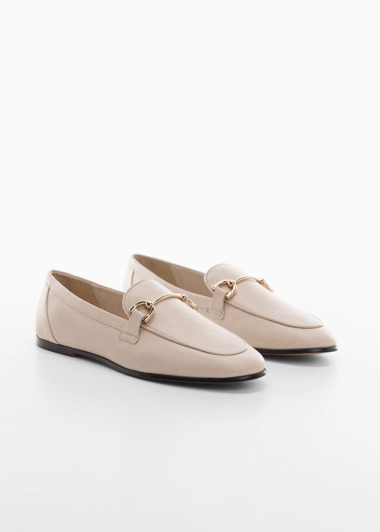 Leather loafers with metallic detail - Medium plane