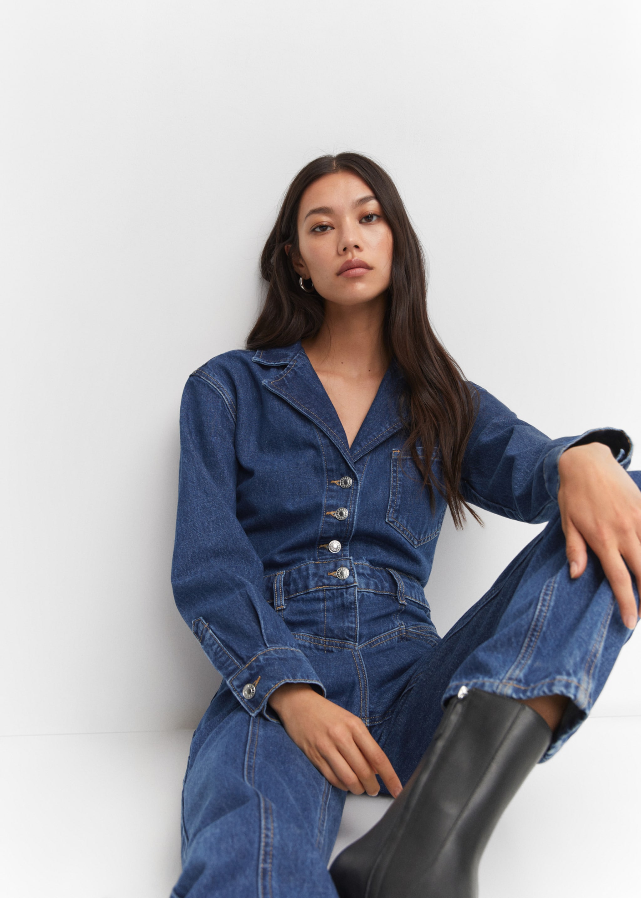 Salopetă din denim cu rever - Detaliu al articolului 2