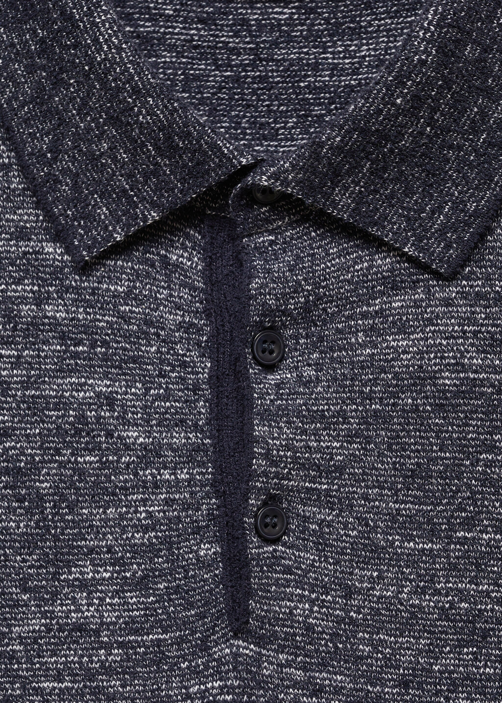 Meliertes Baumwoll-Poloshirt aus Strick - Detail des Artikels 8