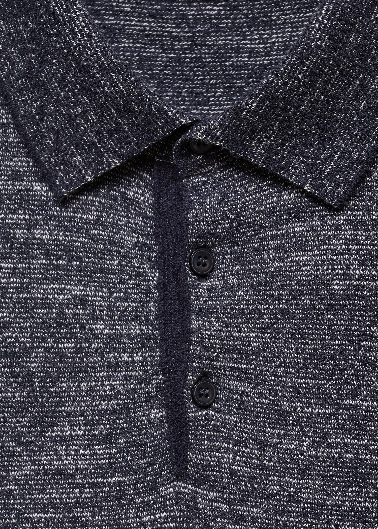Meliertes Baumwoll-Poloshirt aus Strick - Detail des Artikels 8