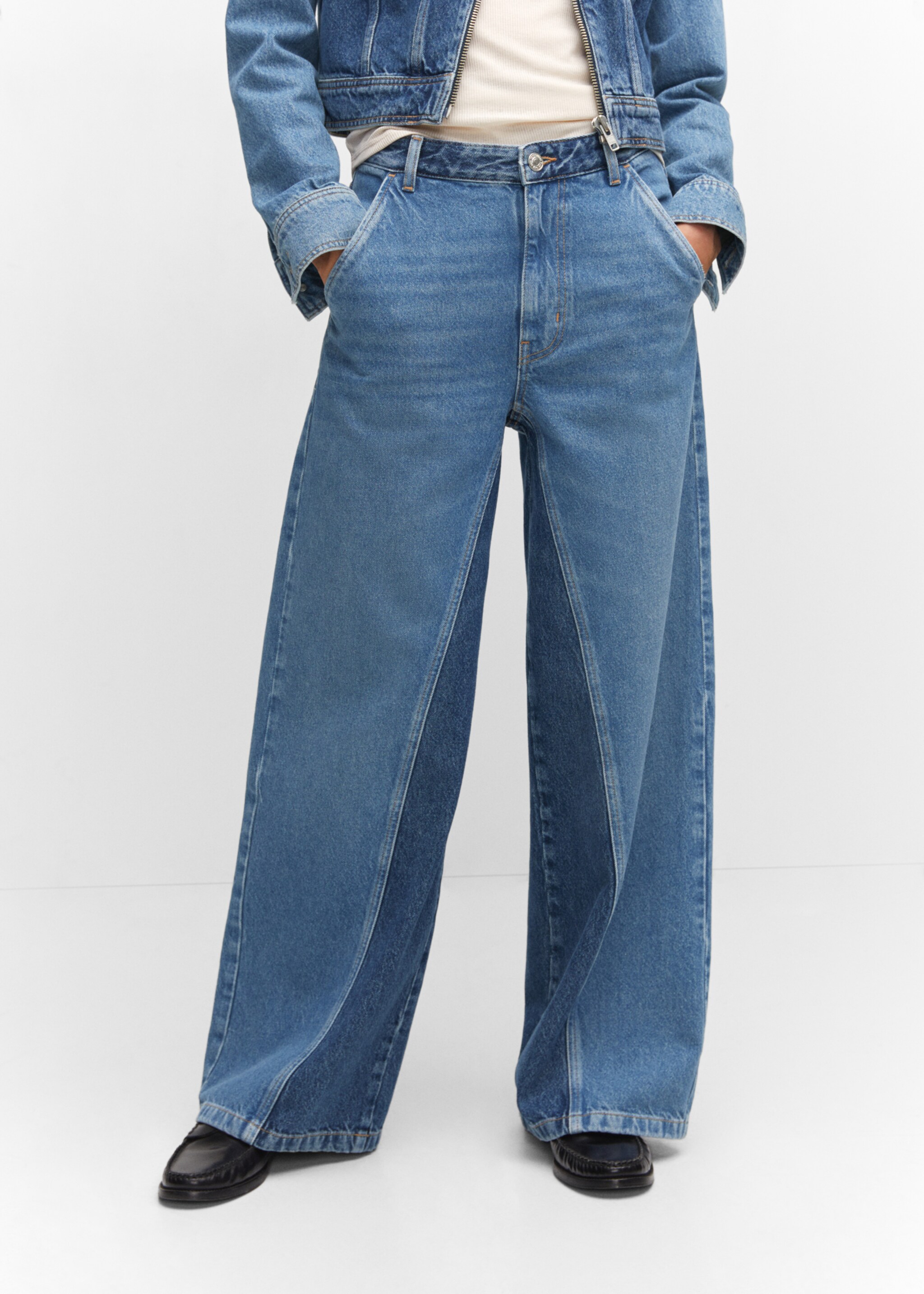 Jean wideleg bicolore - Plan moyen