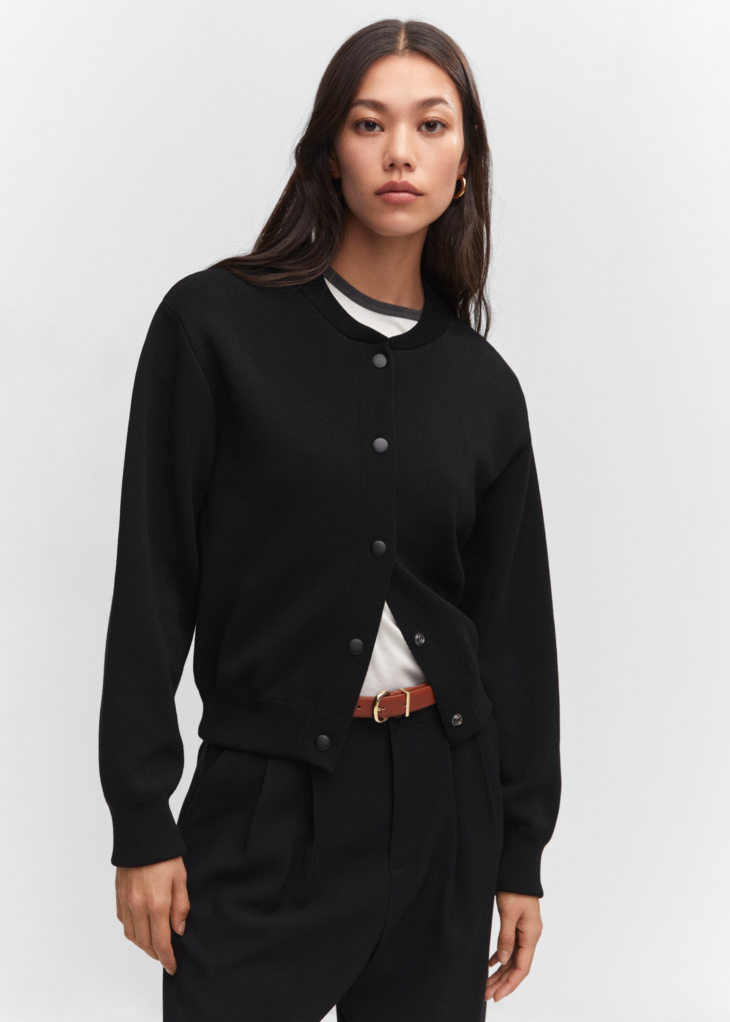 Round neck cardigan - Medium plane
