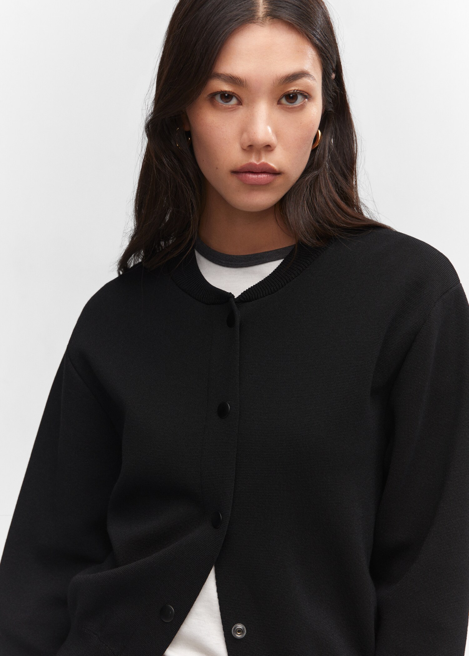 Round neck cardigan - Details of the article 1