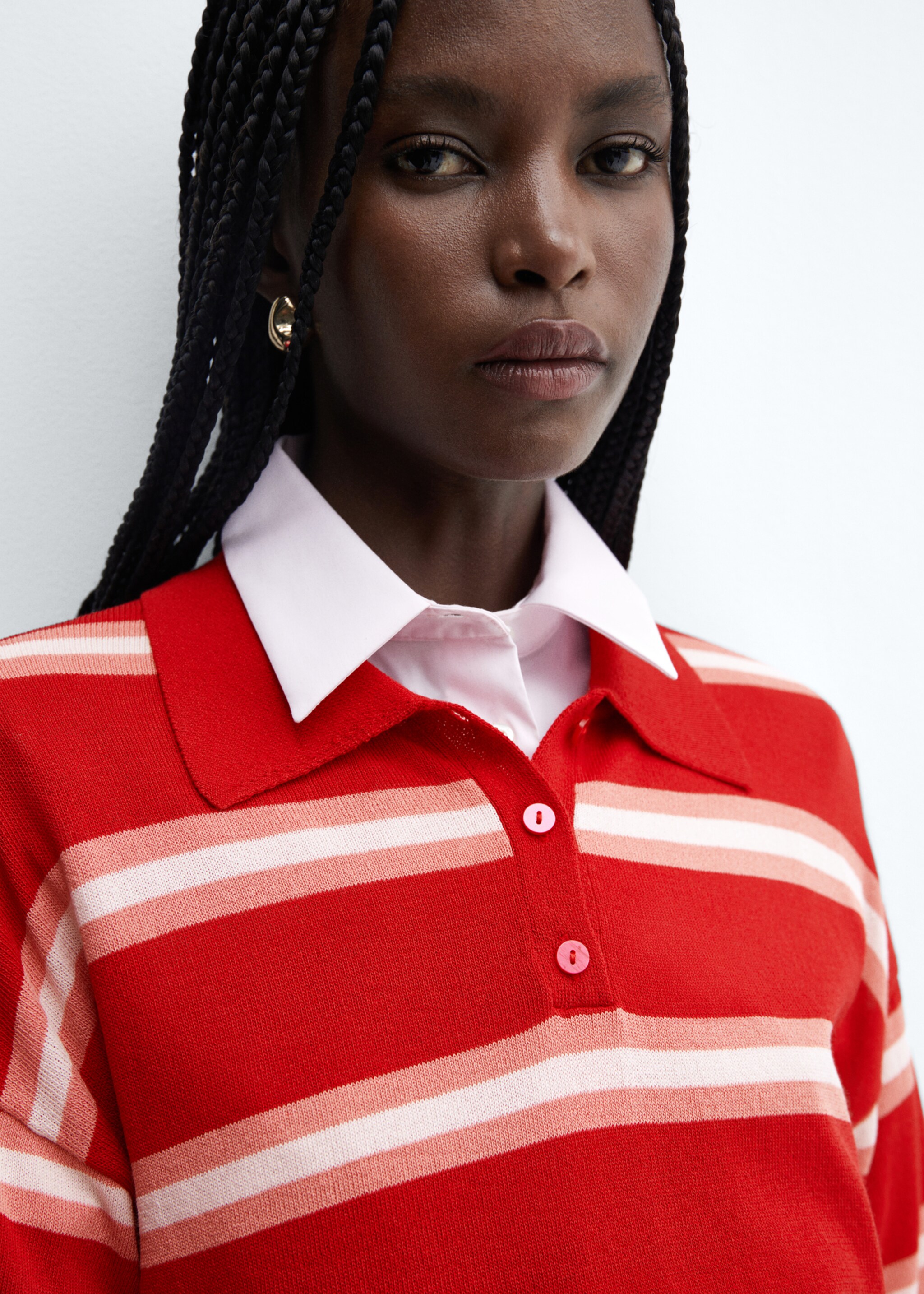 Pull-over crop oversize rayures - Détail de l'article 1