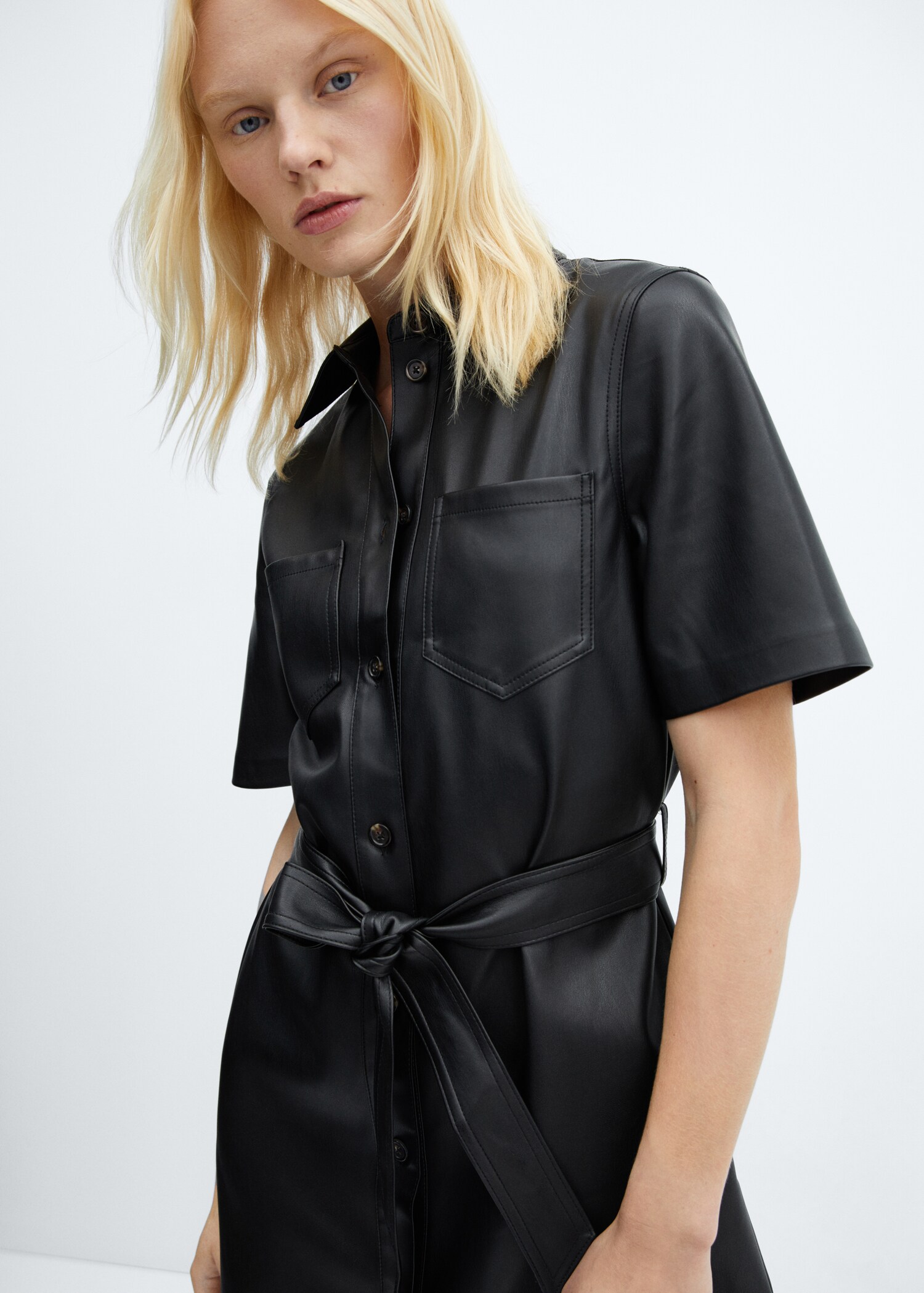 Robe chemisier simili-cuir - Détail de l'article 1