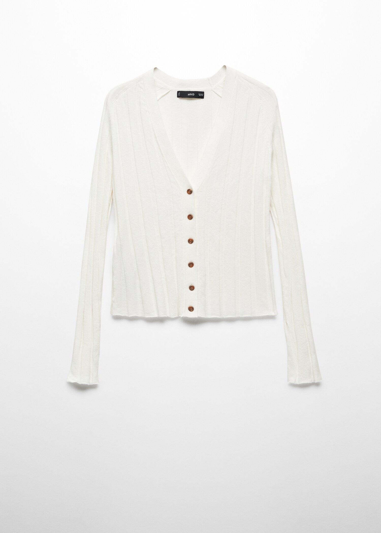 Buttoned ribbed cardigan - Article without model