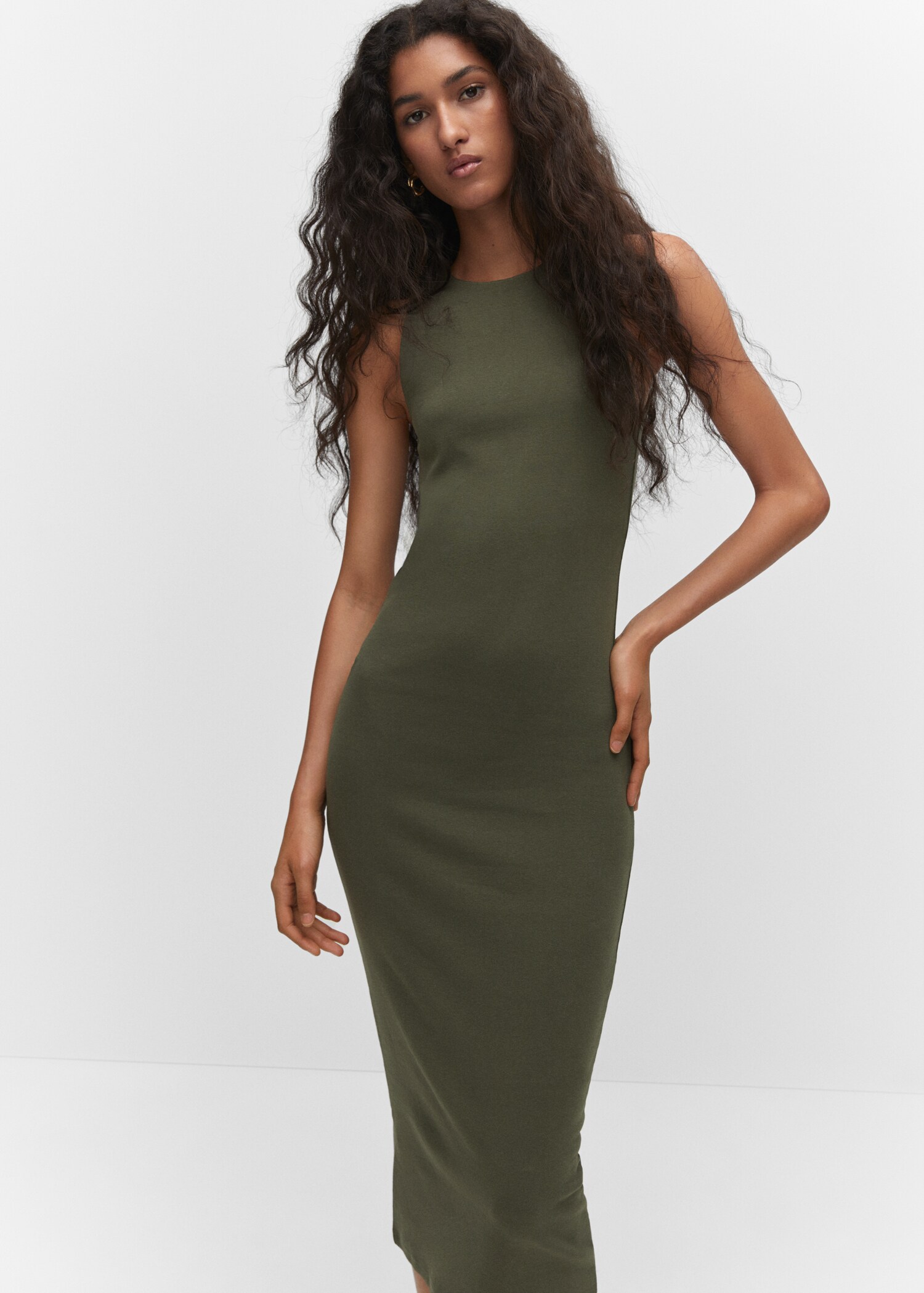 Cotton midi dress - Medium plane