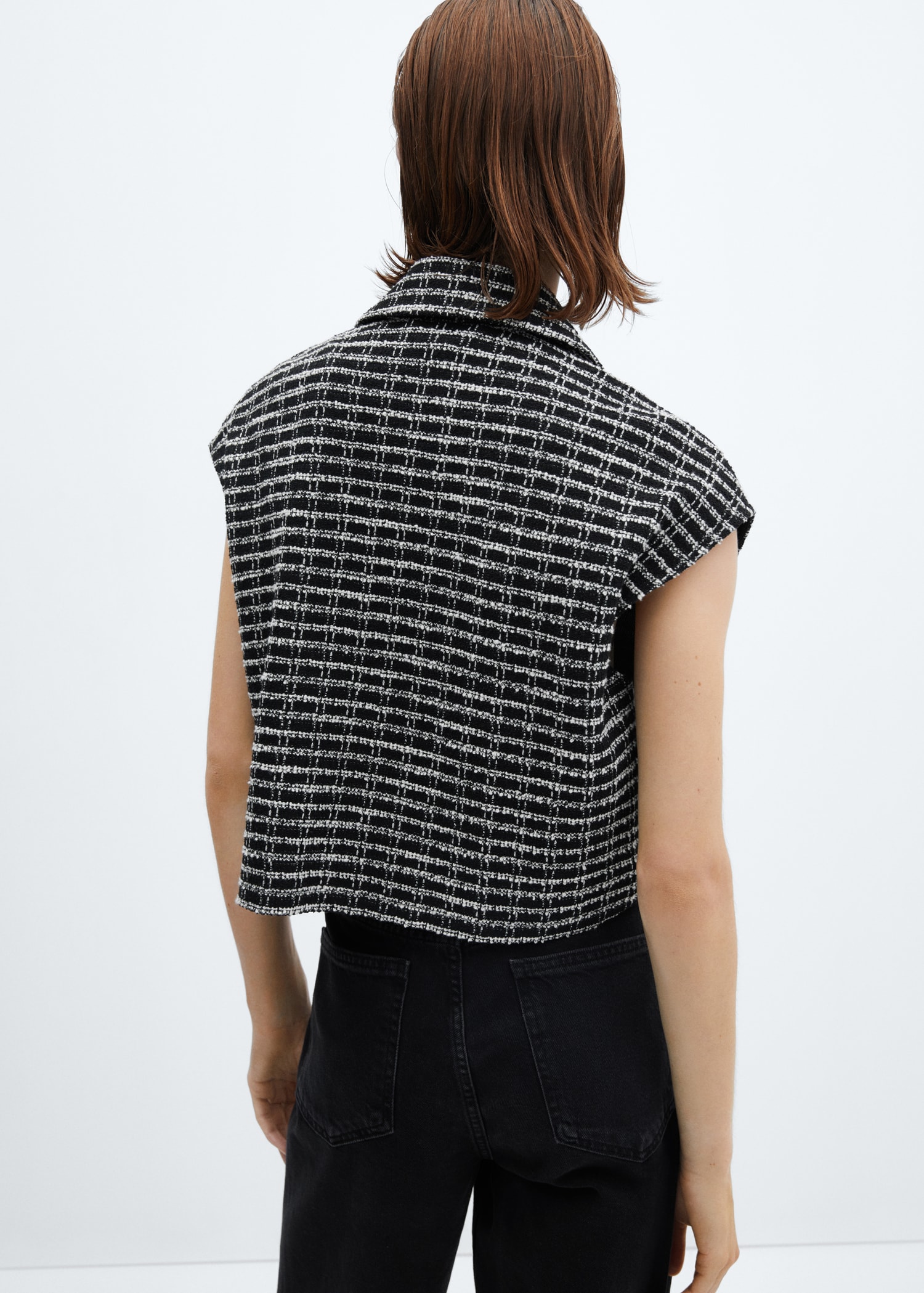 Oversized tweed  gilet - Reverse of the article